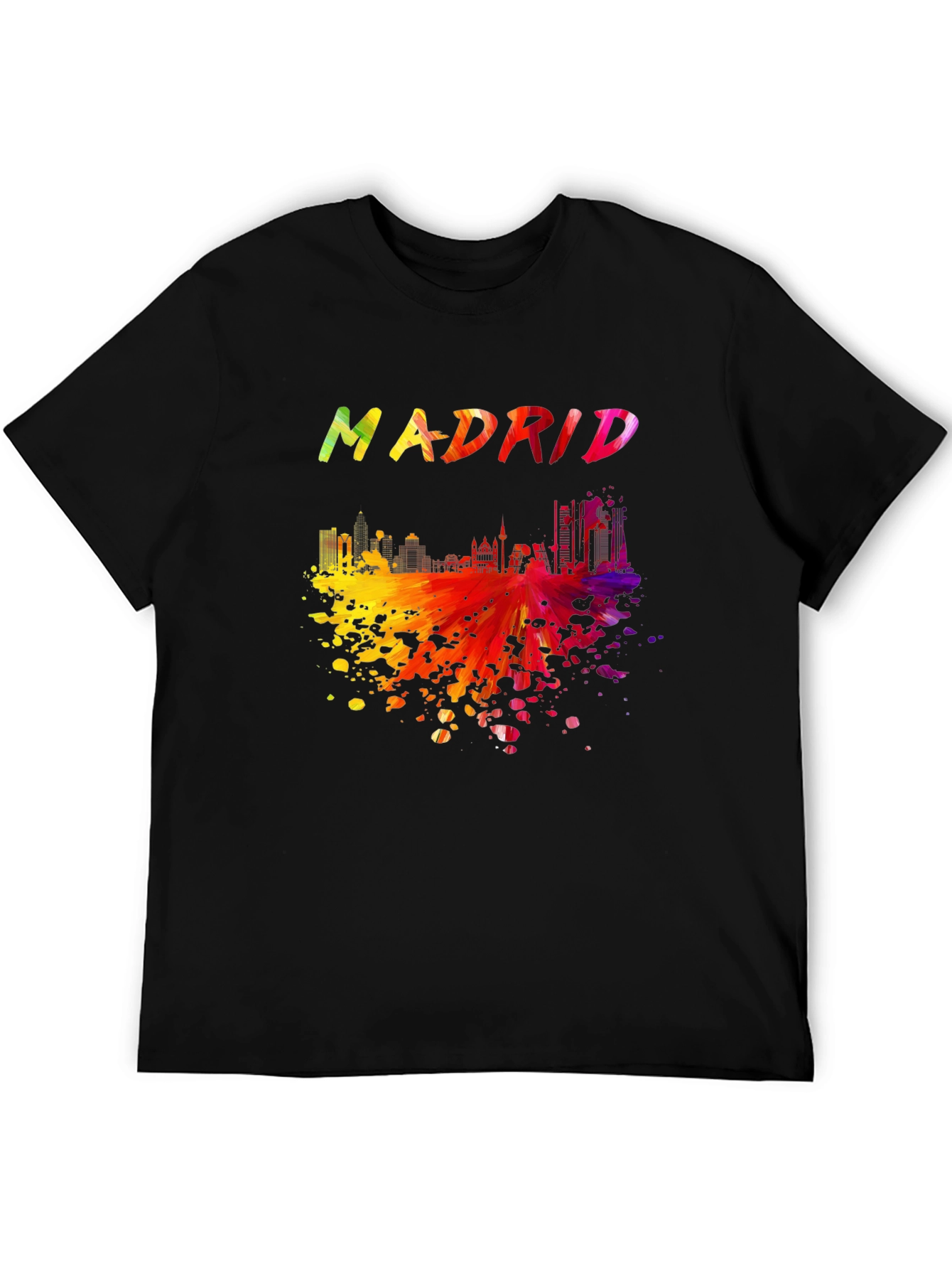 Madrid Skyline Graphic Tee - Black