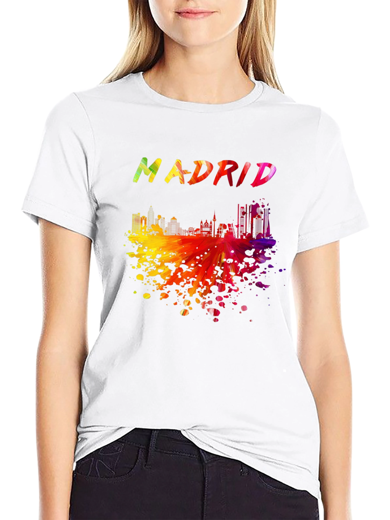 Madrid Skyline Graphic Tee - Black