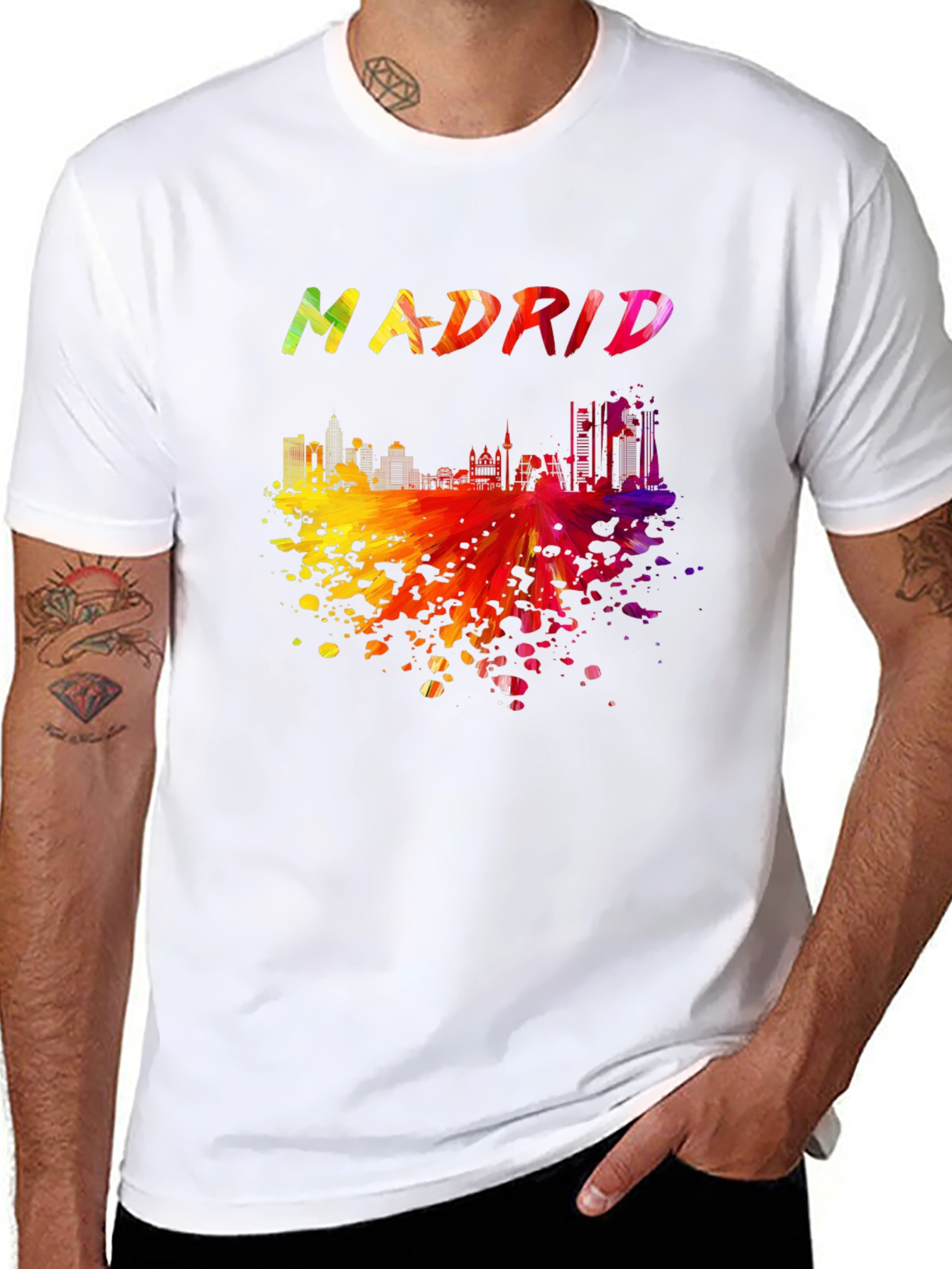 Madrid Skyline Graphic Tee - Black