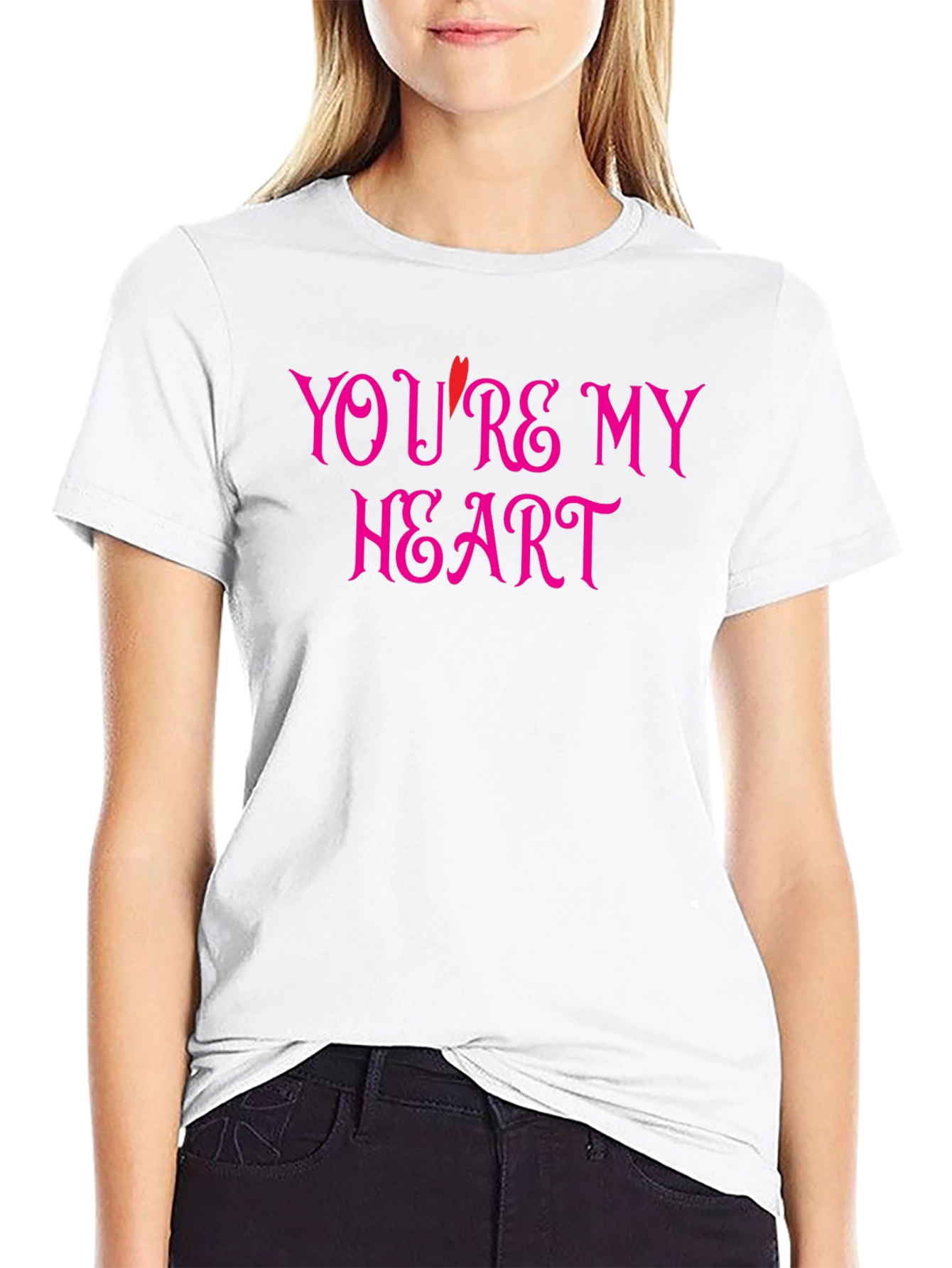 Youre My Heart Graphic Tee - Black Cotton