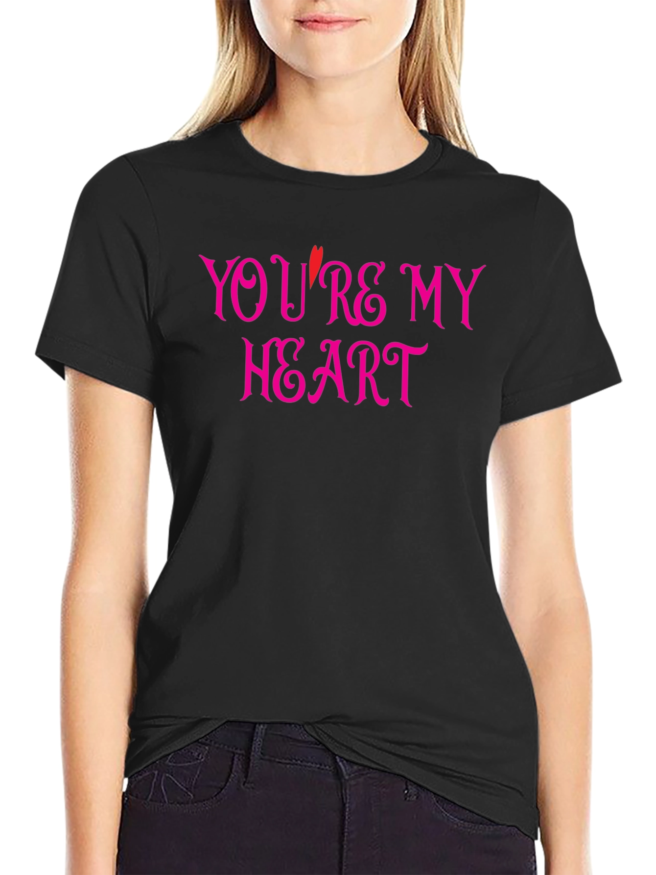 Youre My Heart Graphic Tee - Black Cotton