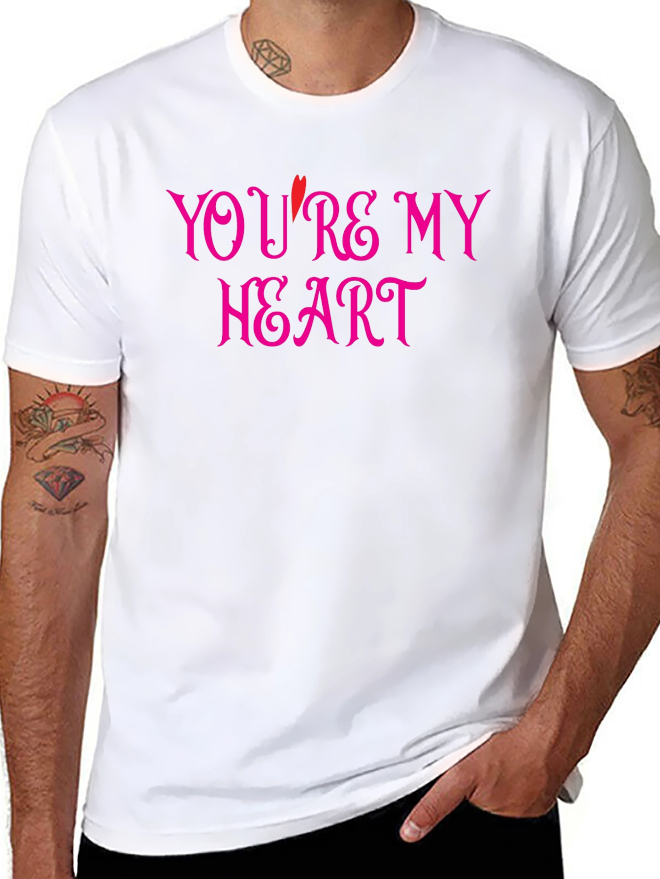 Youre My Heart Graphic Tee - Black Cotton