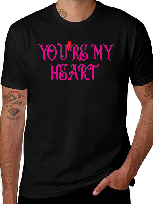 Youre My Heart Graphic Tee - Black Cotton