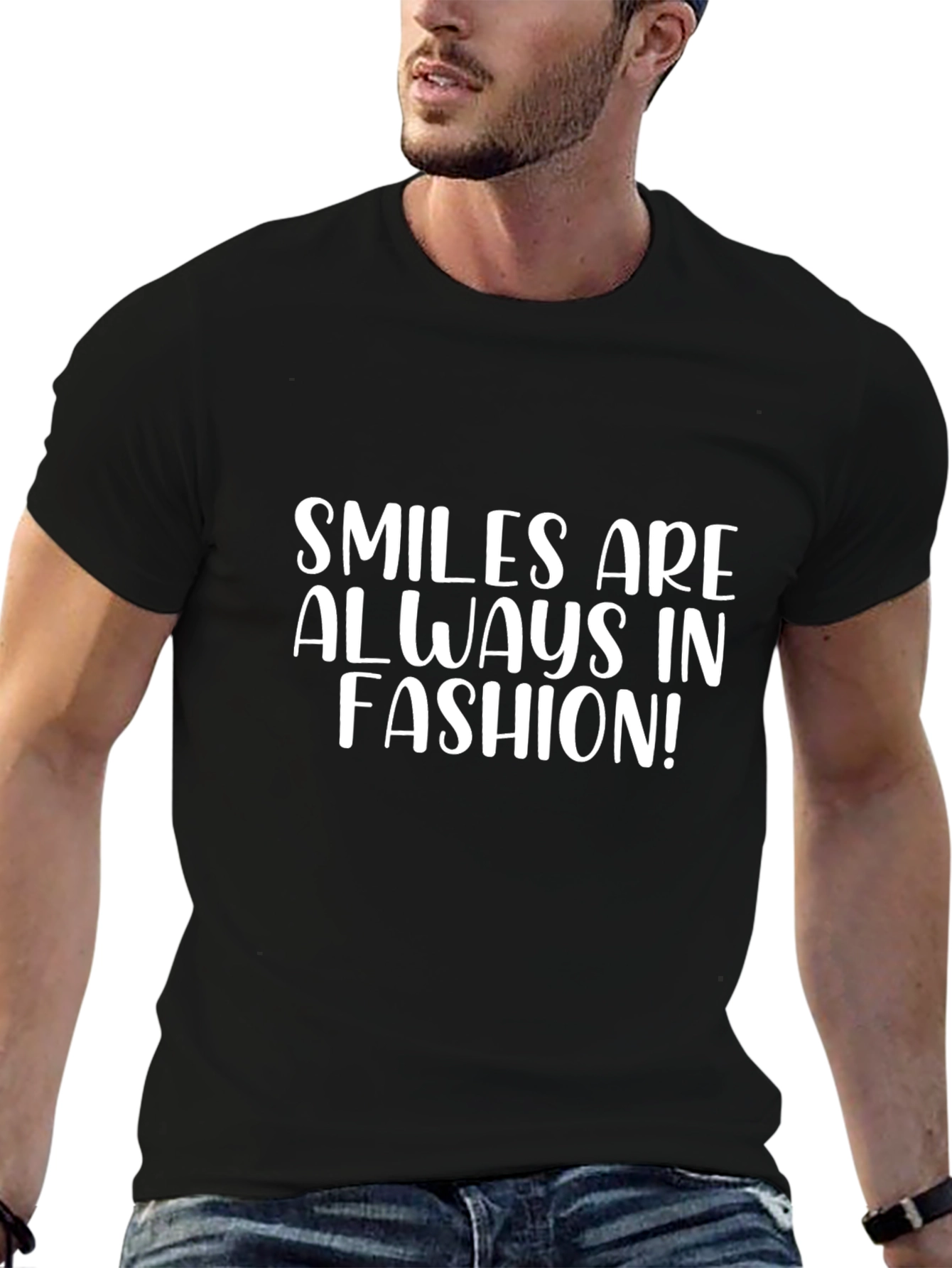 Smiles Are Always In Fashion Black Graphic Tee