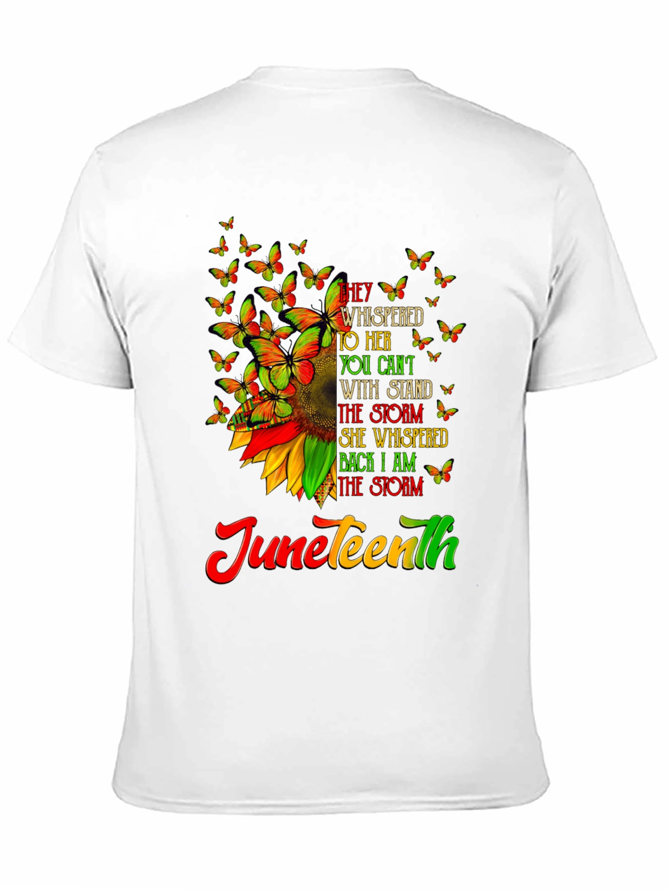 Juneteenth Sunflower Butterfly Graphic T-Shirt