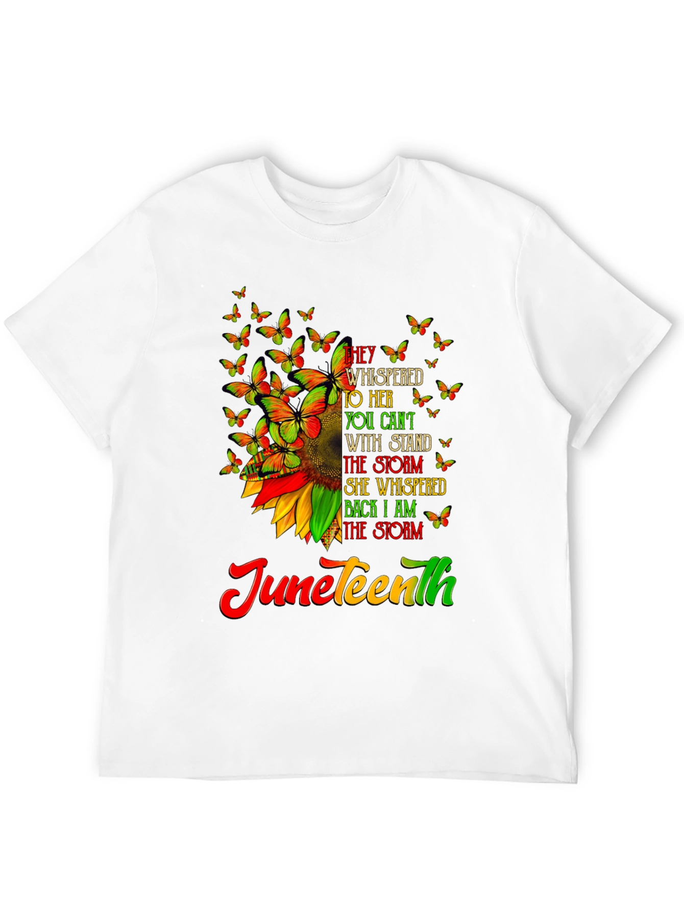 Juneteenth Sunflower Butterfly Graphic T-Shirt