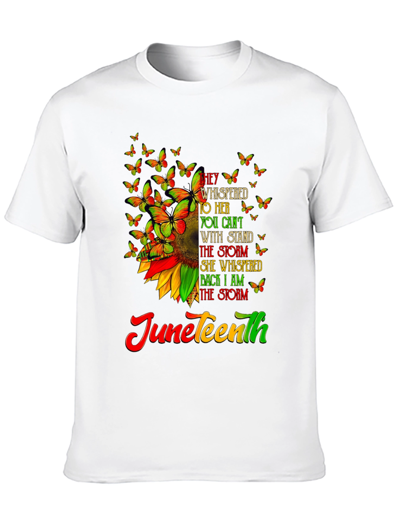 Juneteenth Sunflower Butterfly Graphic T-Shirt
