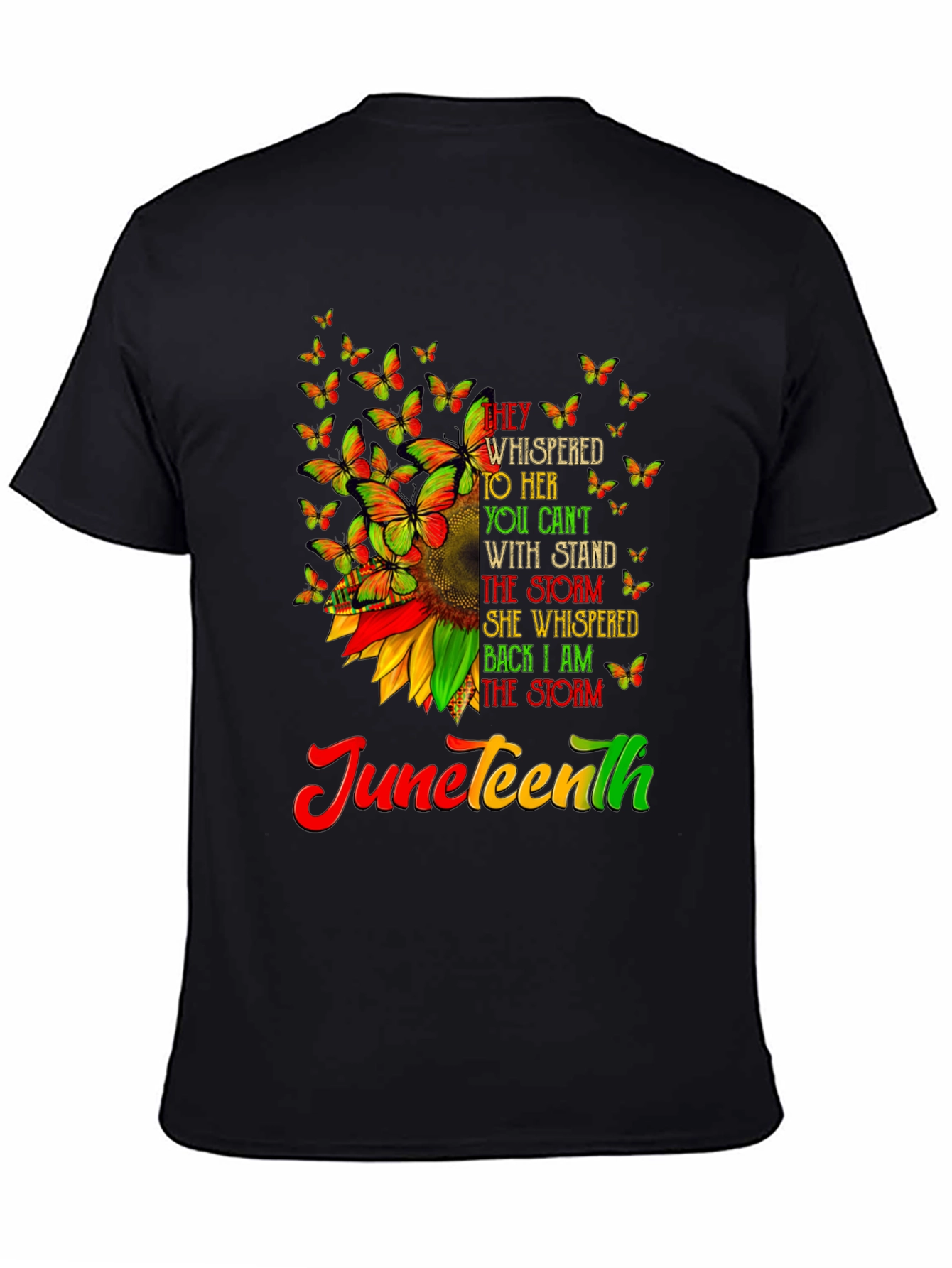 Juneteenth Sunflower Butterfly Graphic T-Shirt