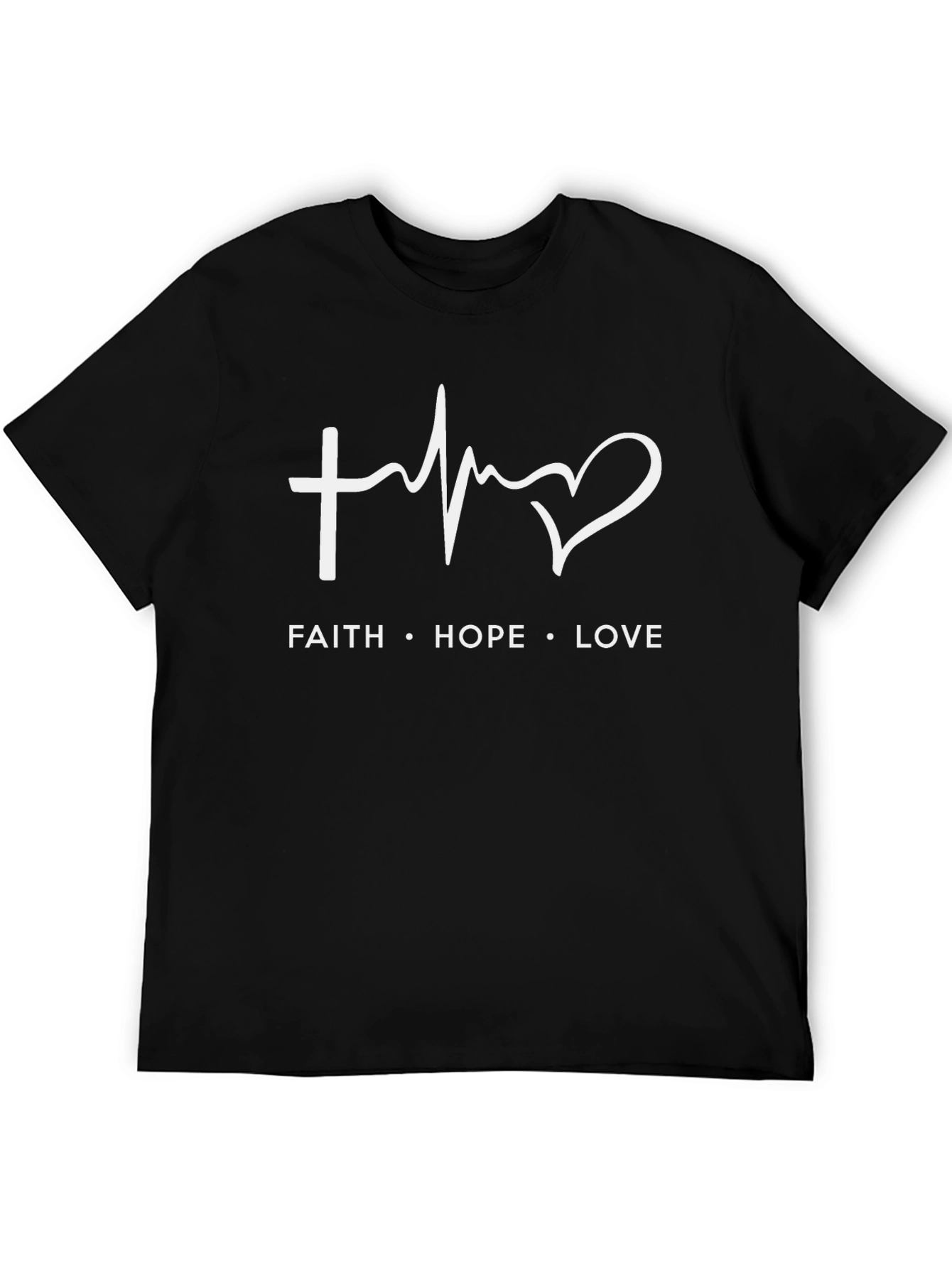 Faith Hope Love Graphic Tee - Black Christian T-Shirt