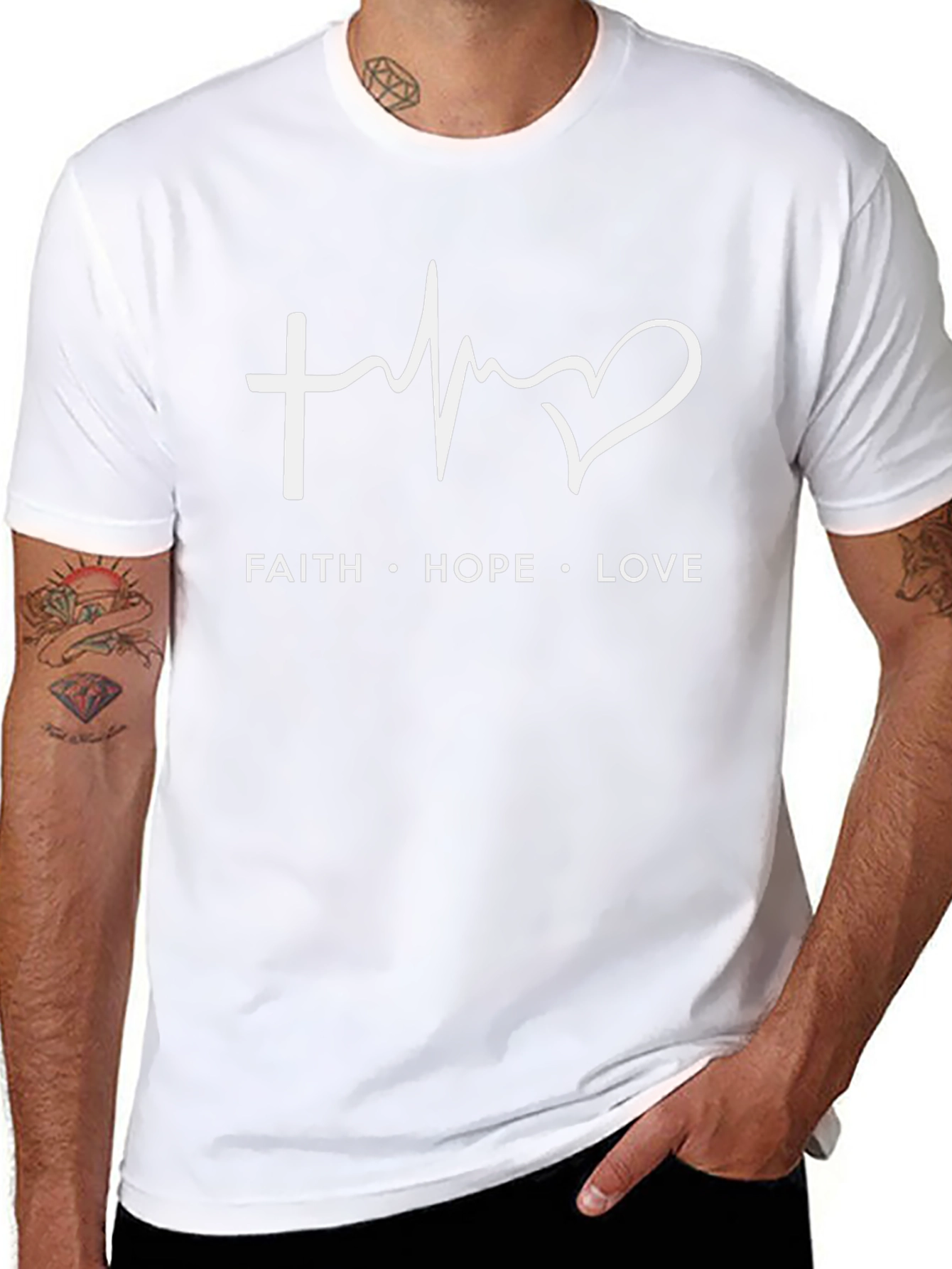 Faith Hope Love Graphic Tee - Black Christian T-Shirt