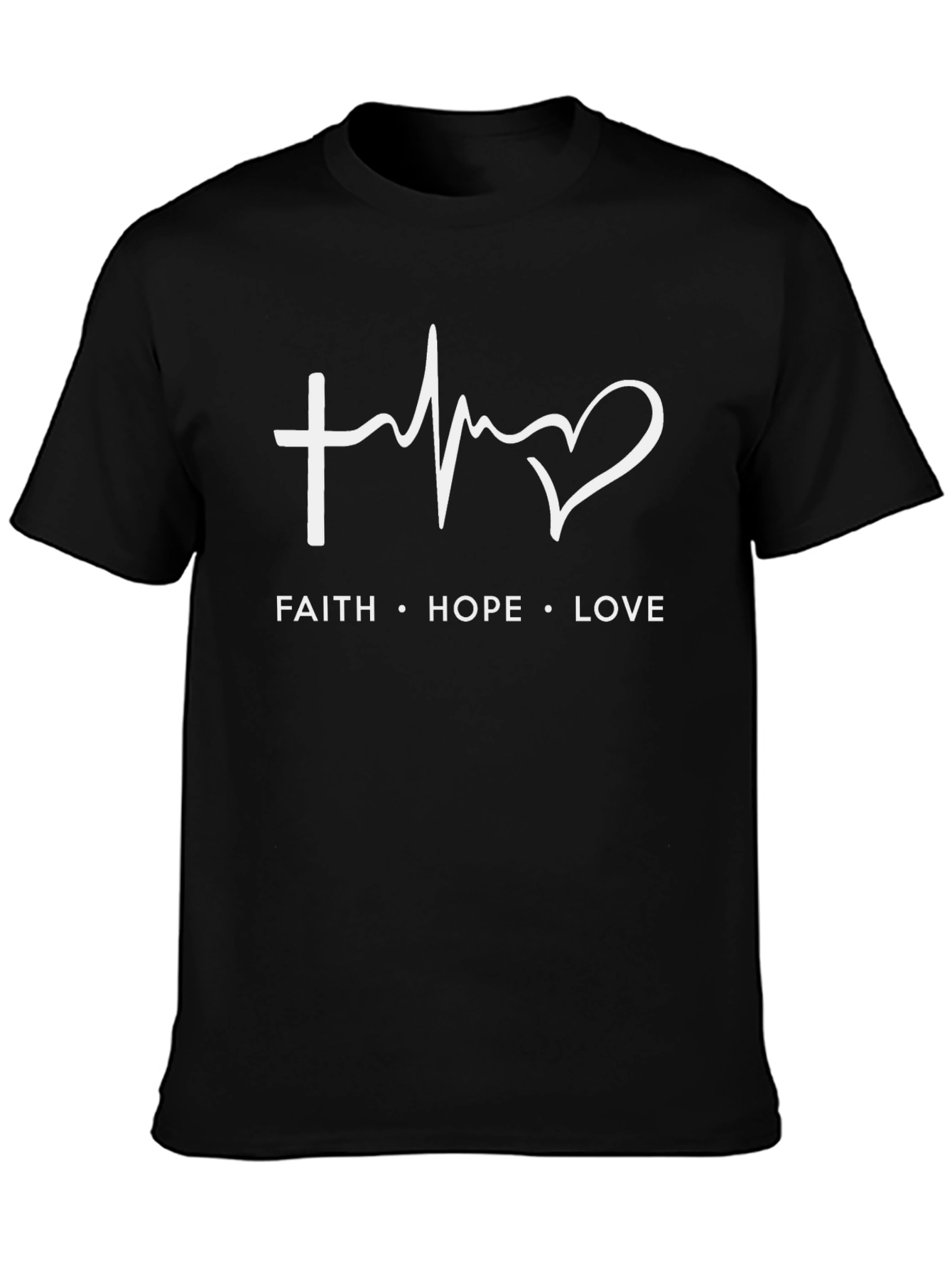 Faith Hope Love Graphic Tee - Black Christian T-Shirt