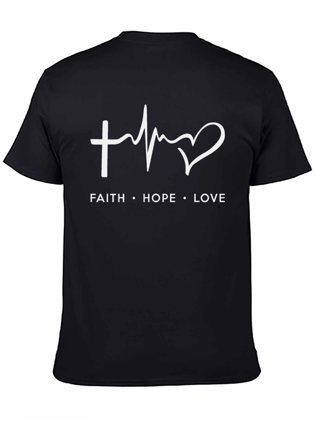 Faith Hope Love Graphic Tee - Black Christian T-Shirt