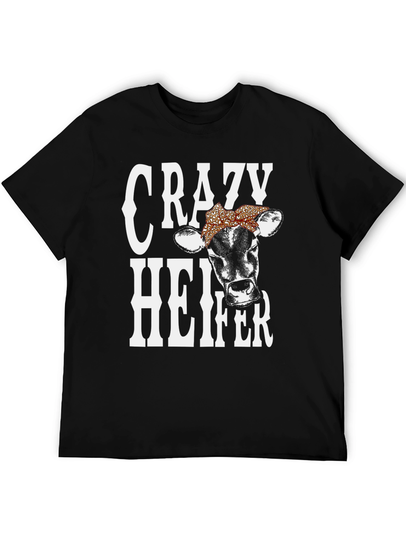 Crazy Heifer Graphic Tee - Unisex Black T-Shirt