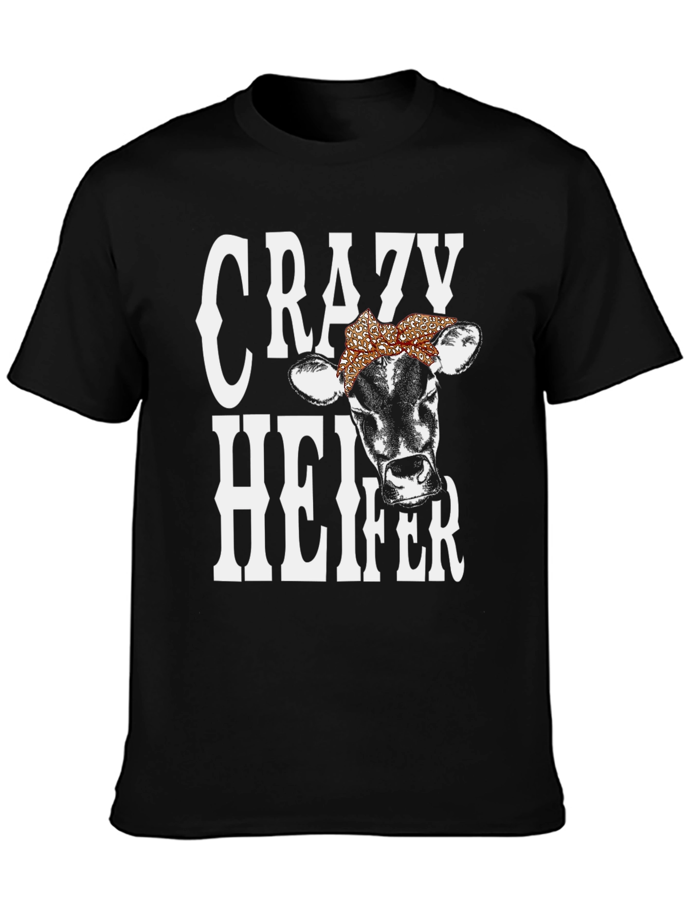 Crazy Heifer Graphic Tee - Unisex Black T-Shirt