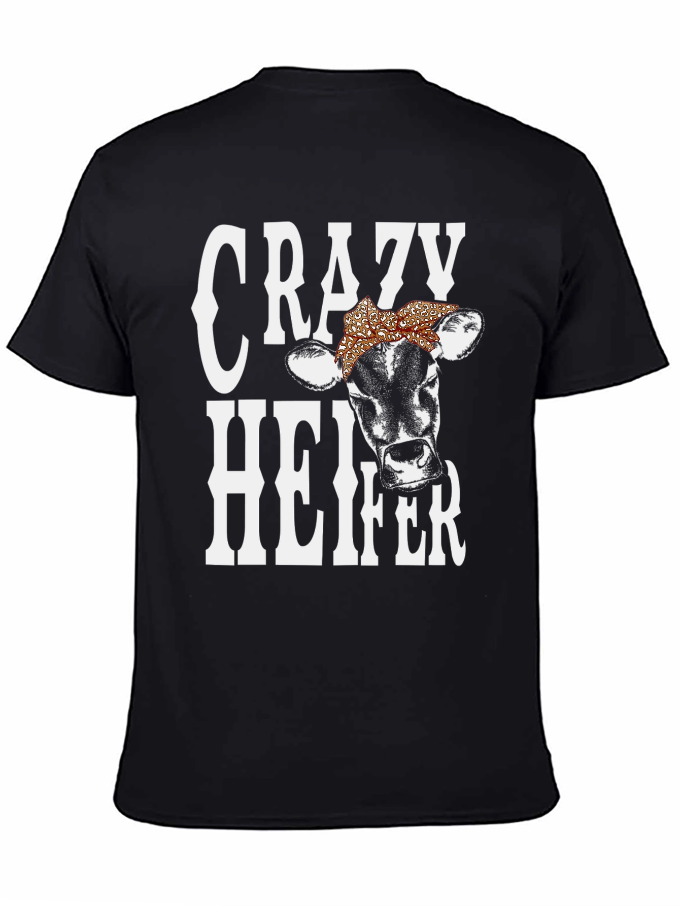 Crazy Heifer Graphic Tee - Unisex Black T-Shirt