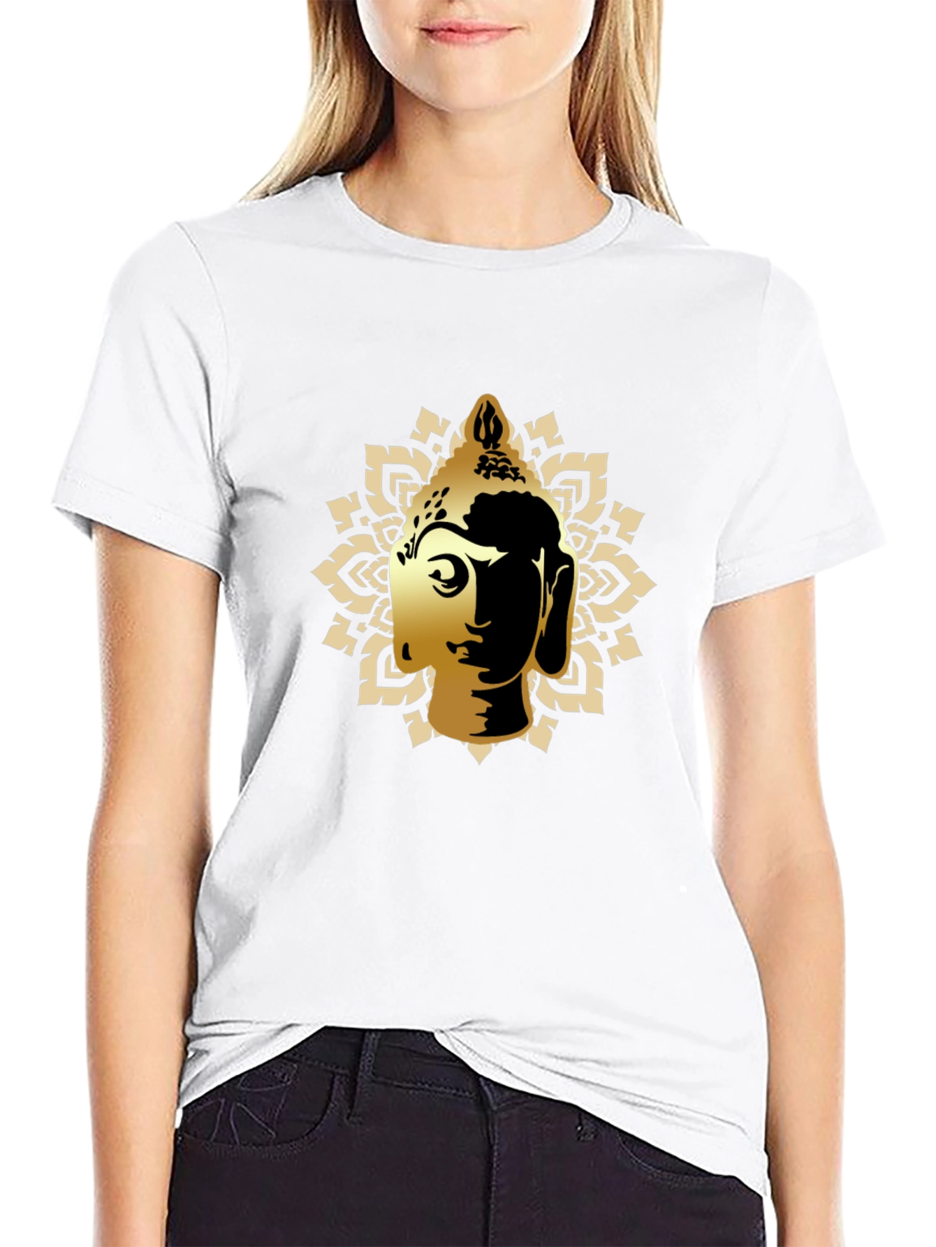 Buddha Graphic Tee - Black Cotton