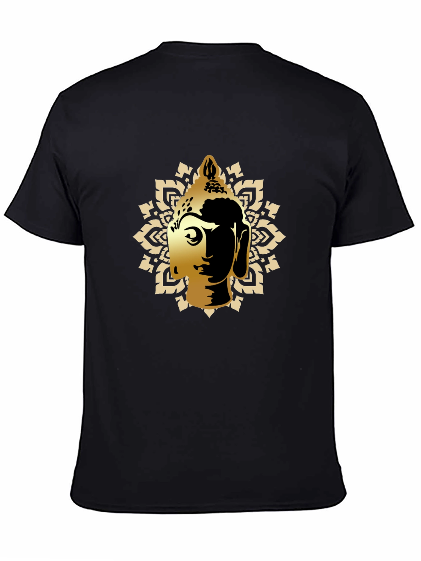 Buddha Graphic Tee - Black Cotton
