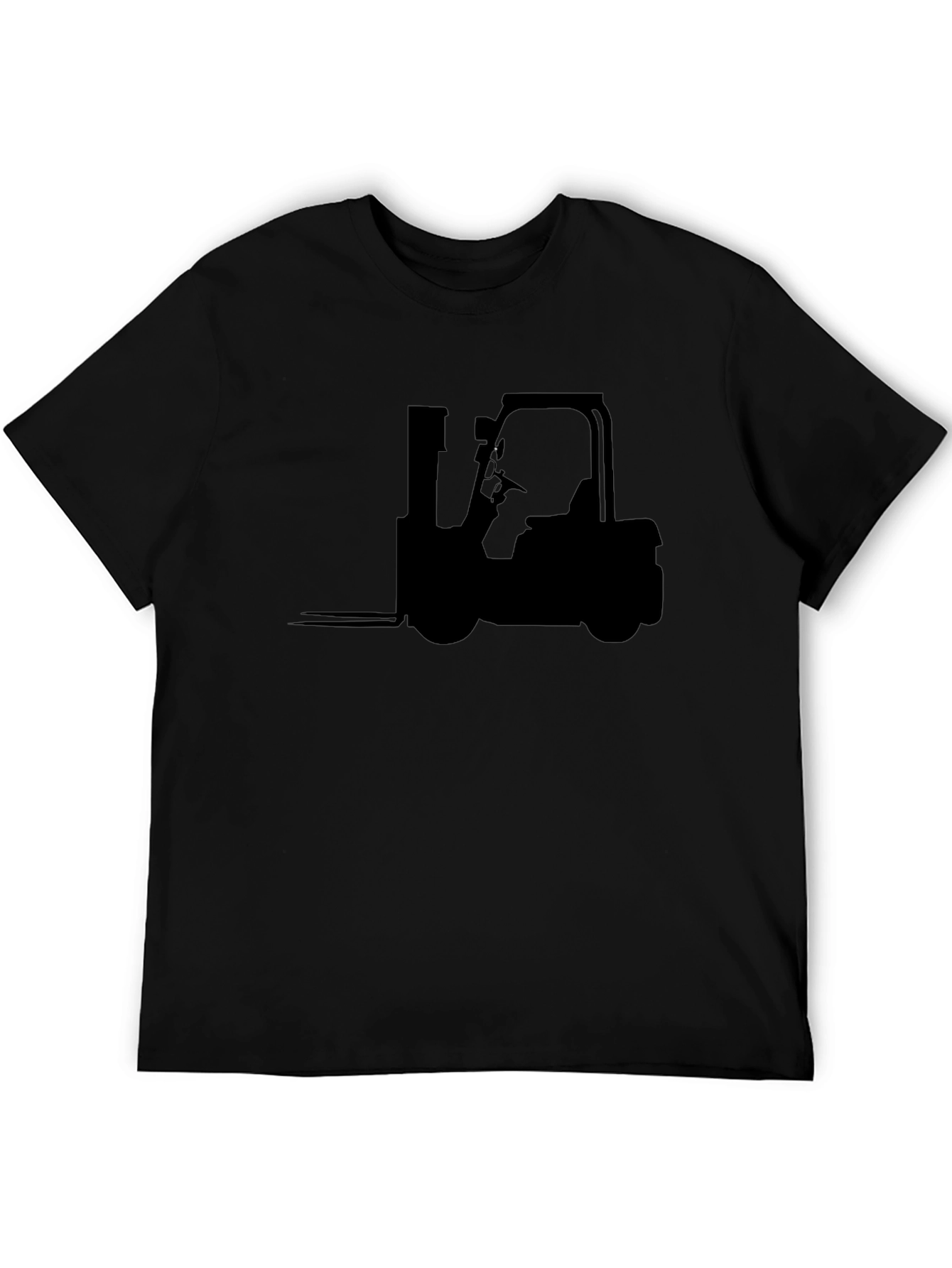 Forklift Silhouette Graphic Tee - Black