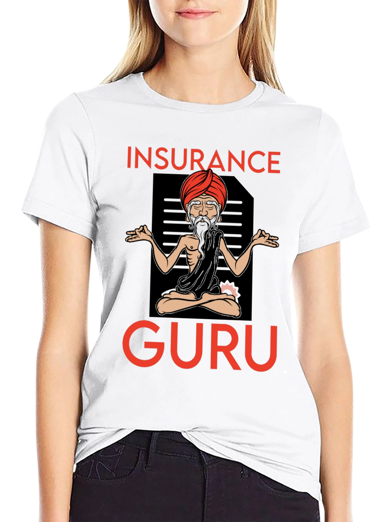 Insurance Guru Graphic T-Shirt - Meditating Design
