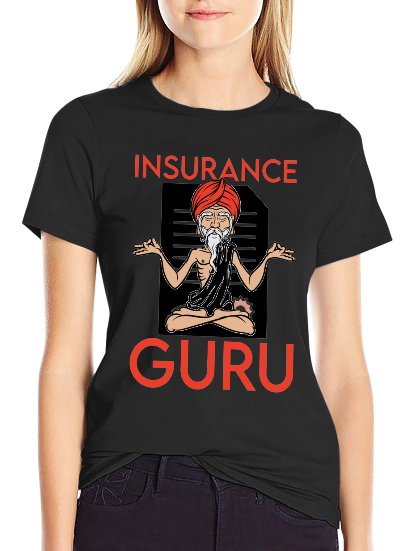 Insurance Guru Graphic T-Shirt - Meditating Design