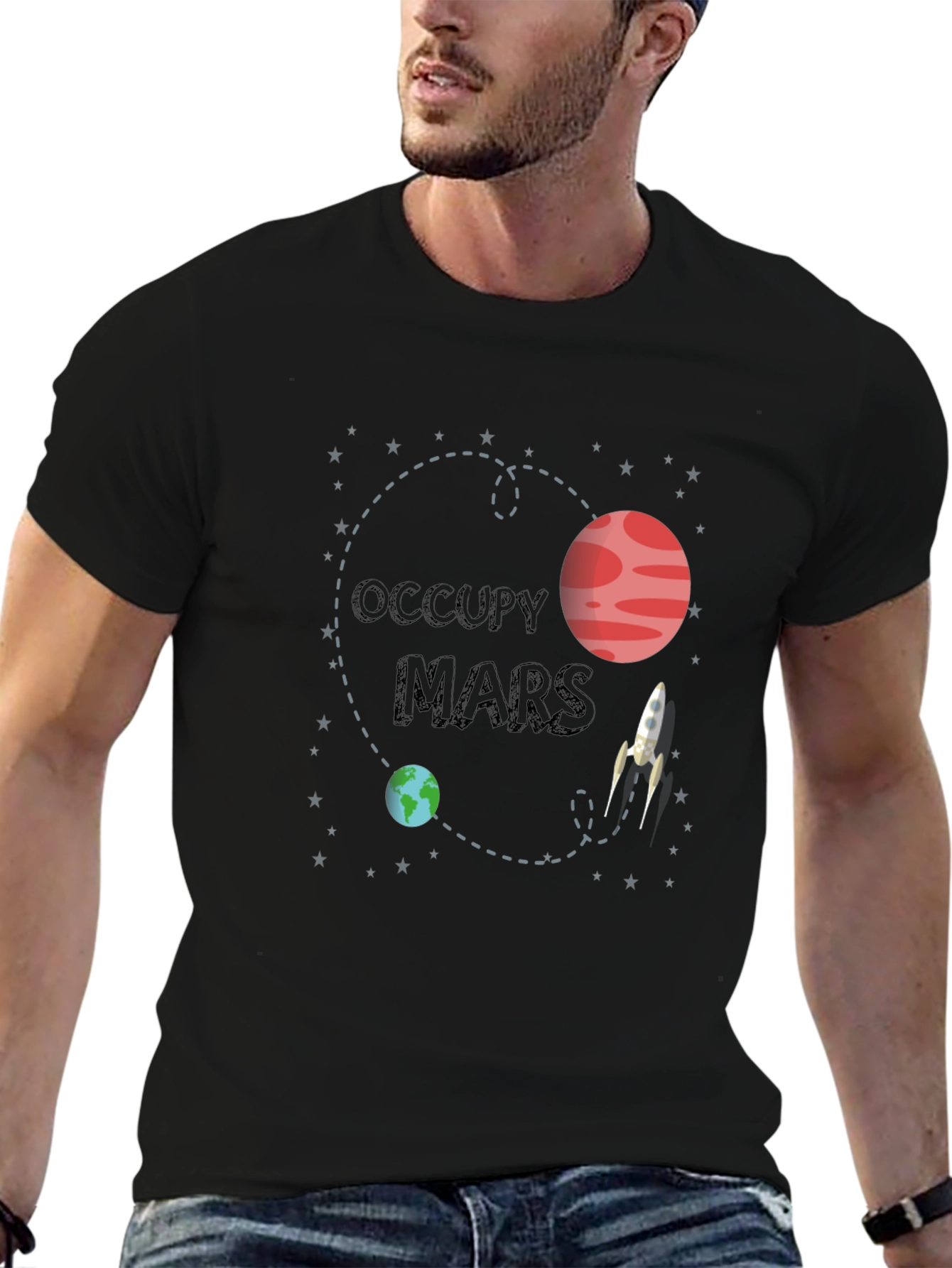 Occupy Mars Graphic T-Shirt - Space Adventure Tee