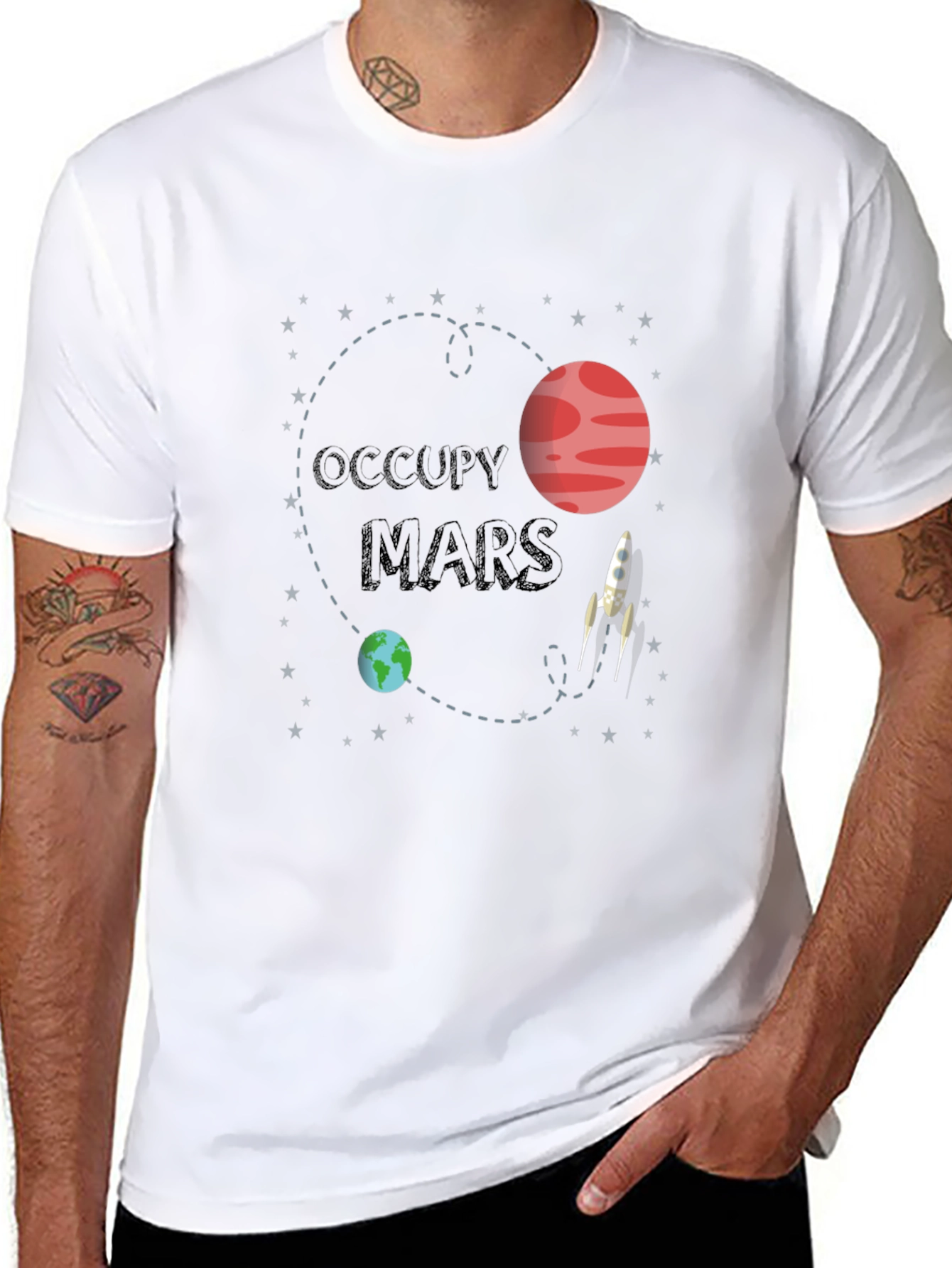 Occupy Mars Graphic T-Shirt - Space Adventure Tee