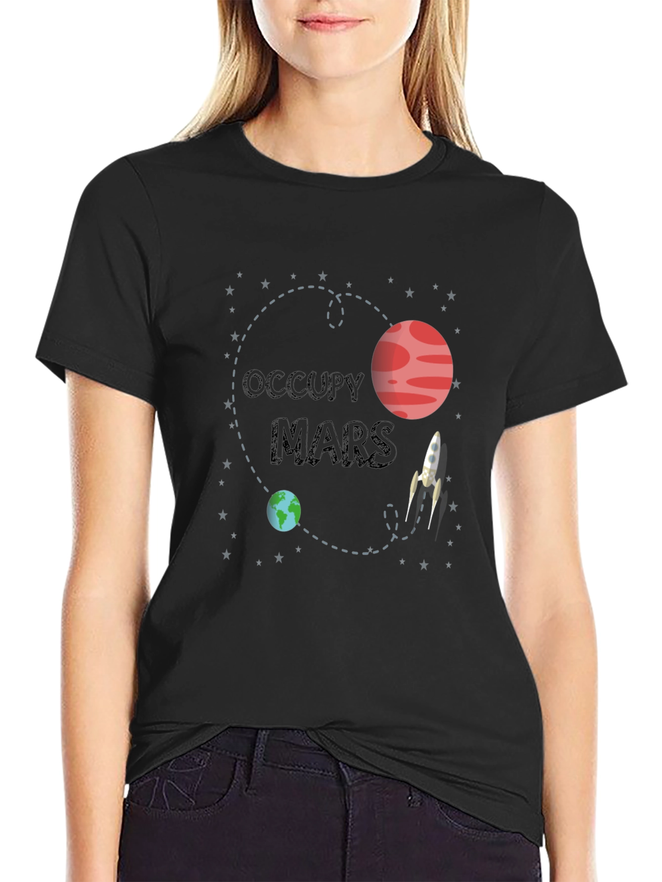 Occupy Mars Graphic T-Shirt - Space Adventure Tee