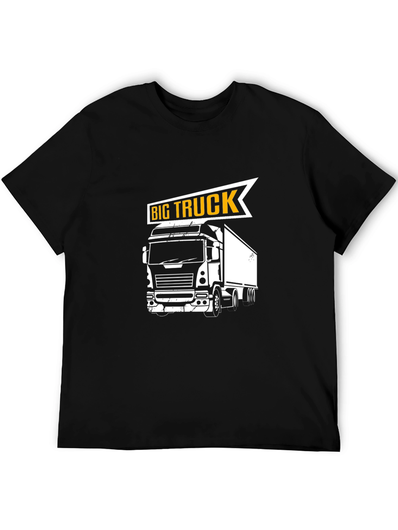 Big Truck Graphic Tee - Black Cotton T-Shirt