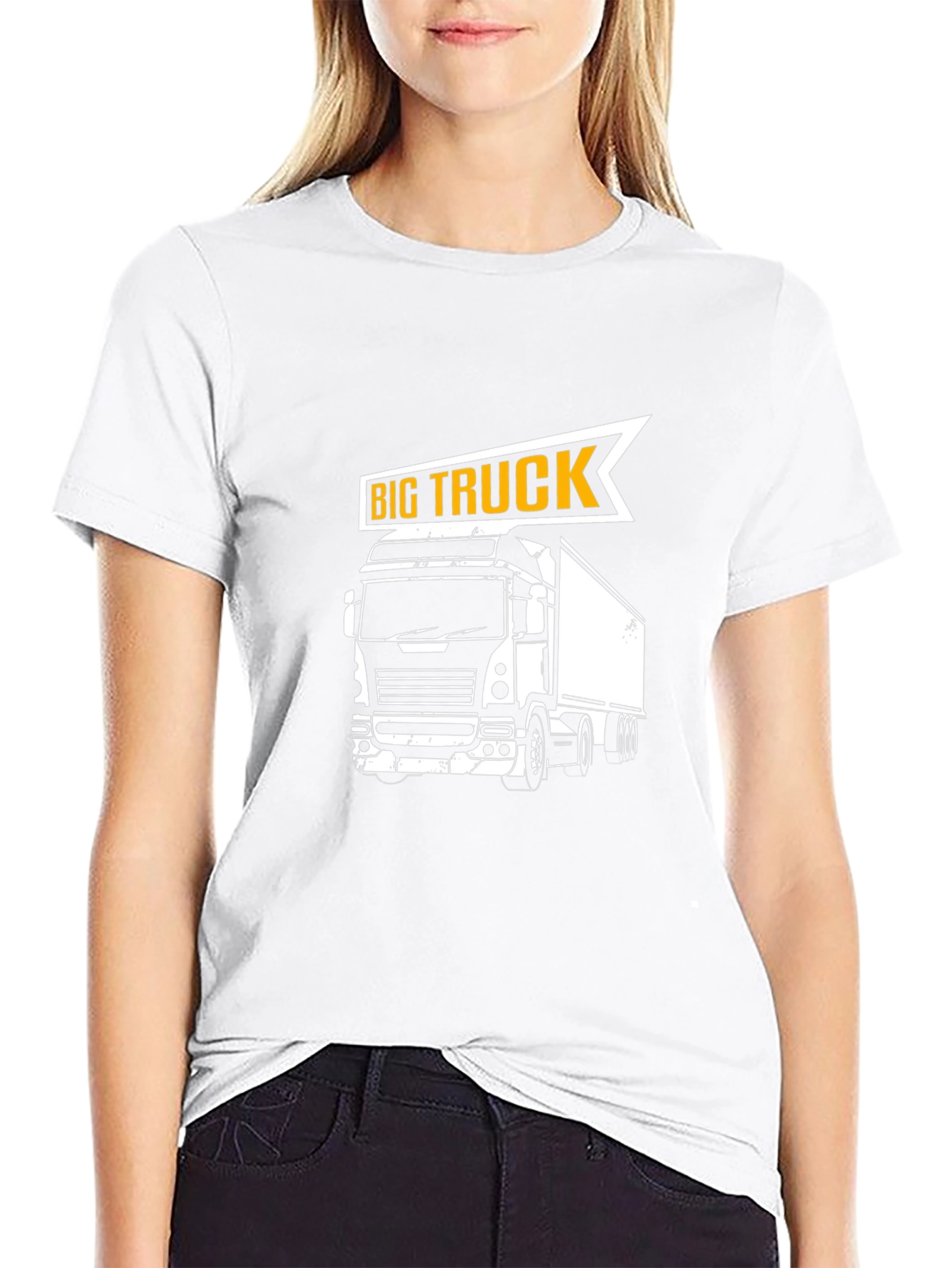 Big Truck Graphic Tee - Black Cotton T-Shirt