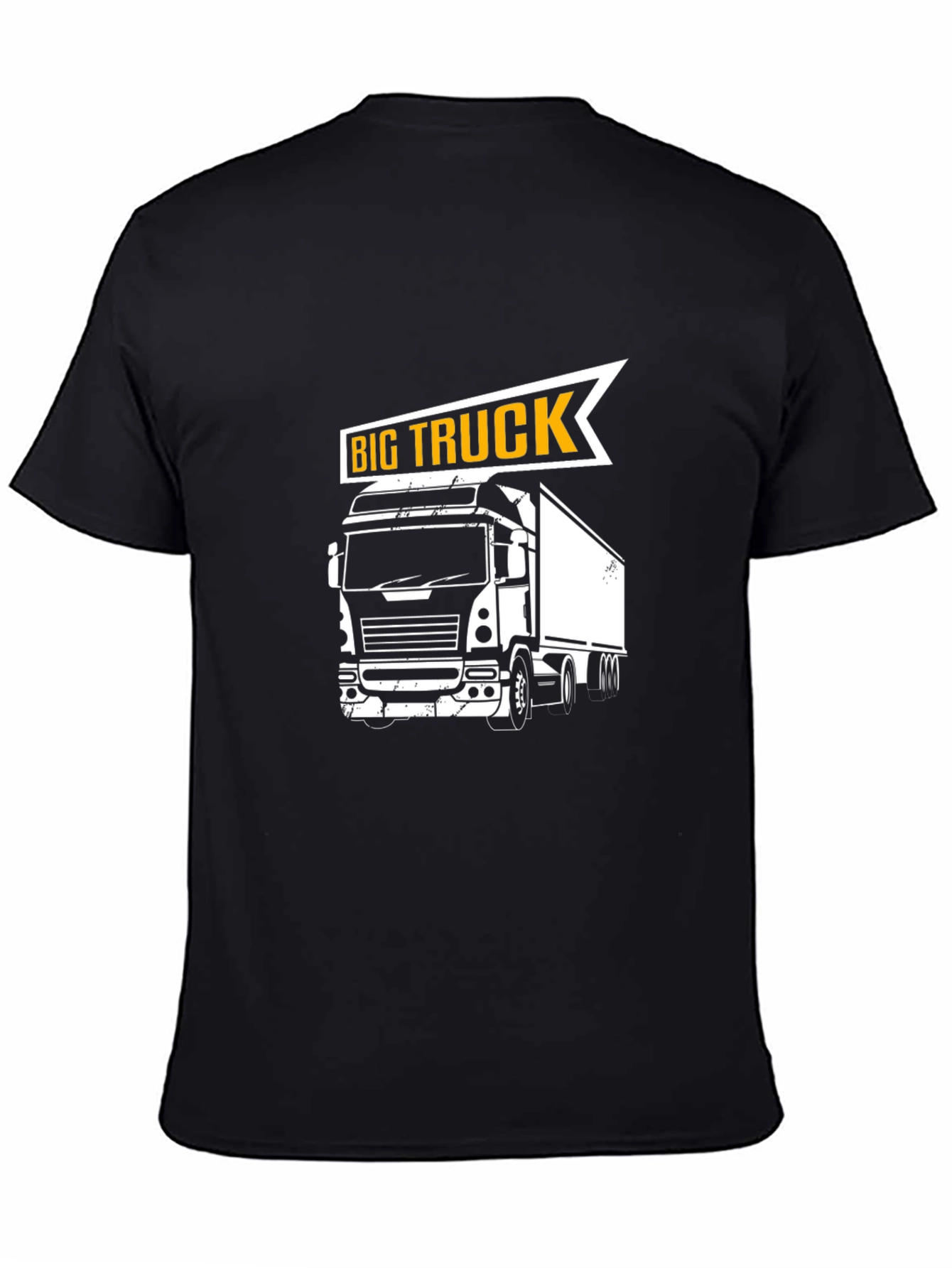 Big Truck Graphic Tee - Black Cotton T-Shirt