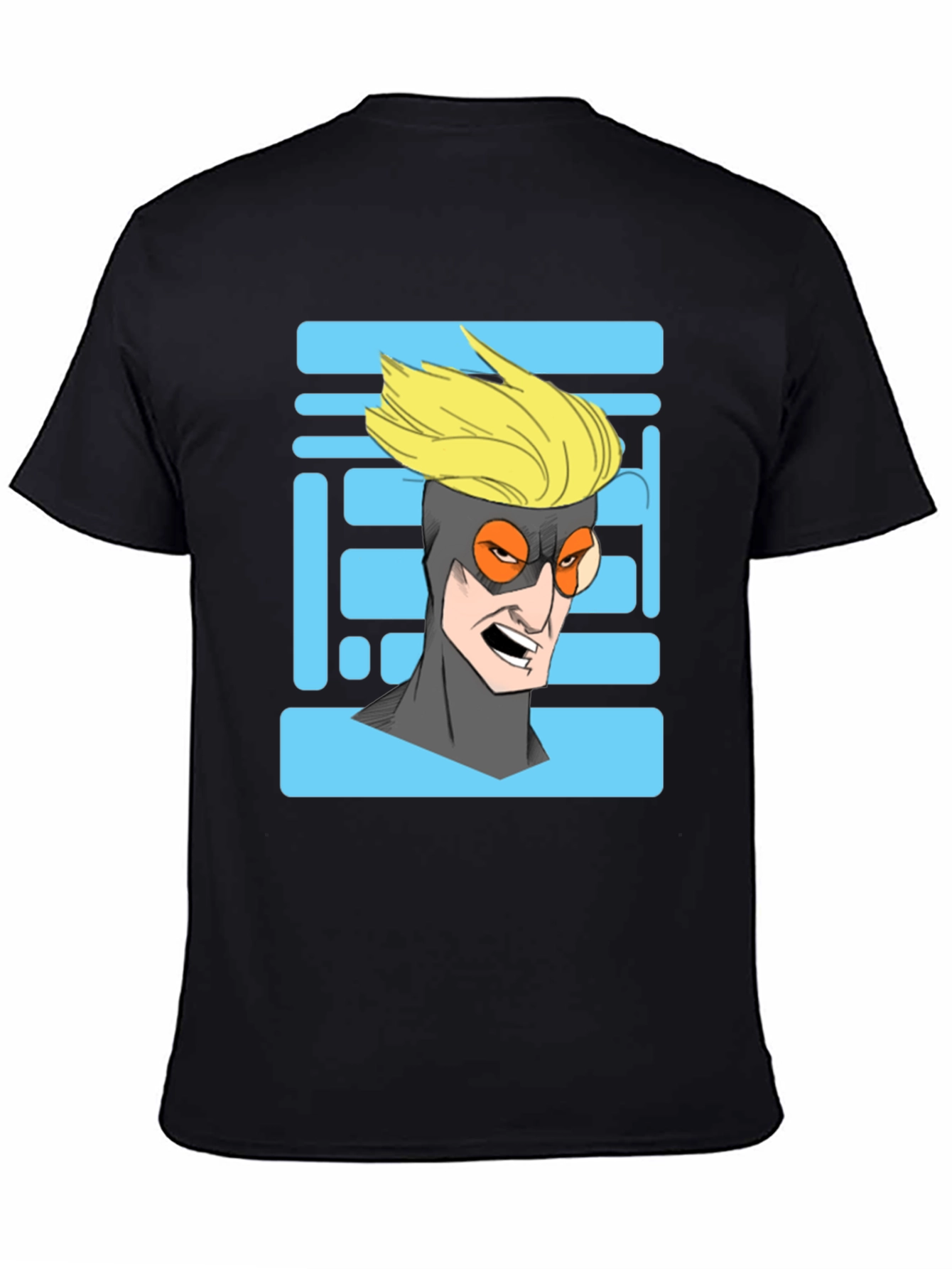 Cool Cartoon Character Graphic Print Black T-Shirt