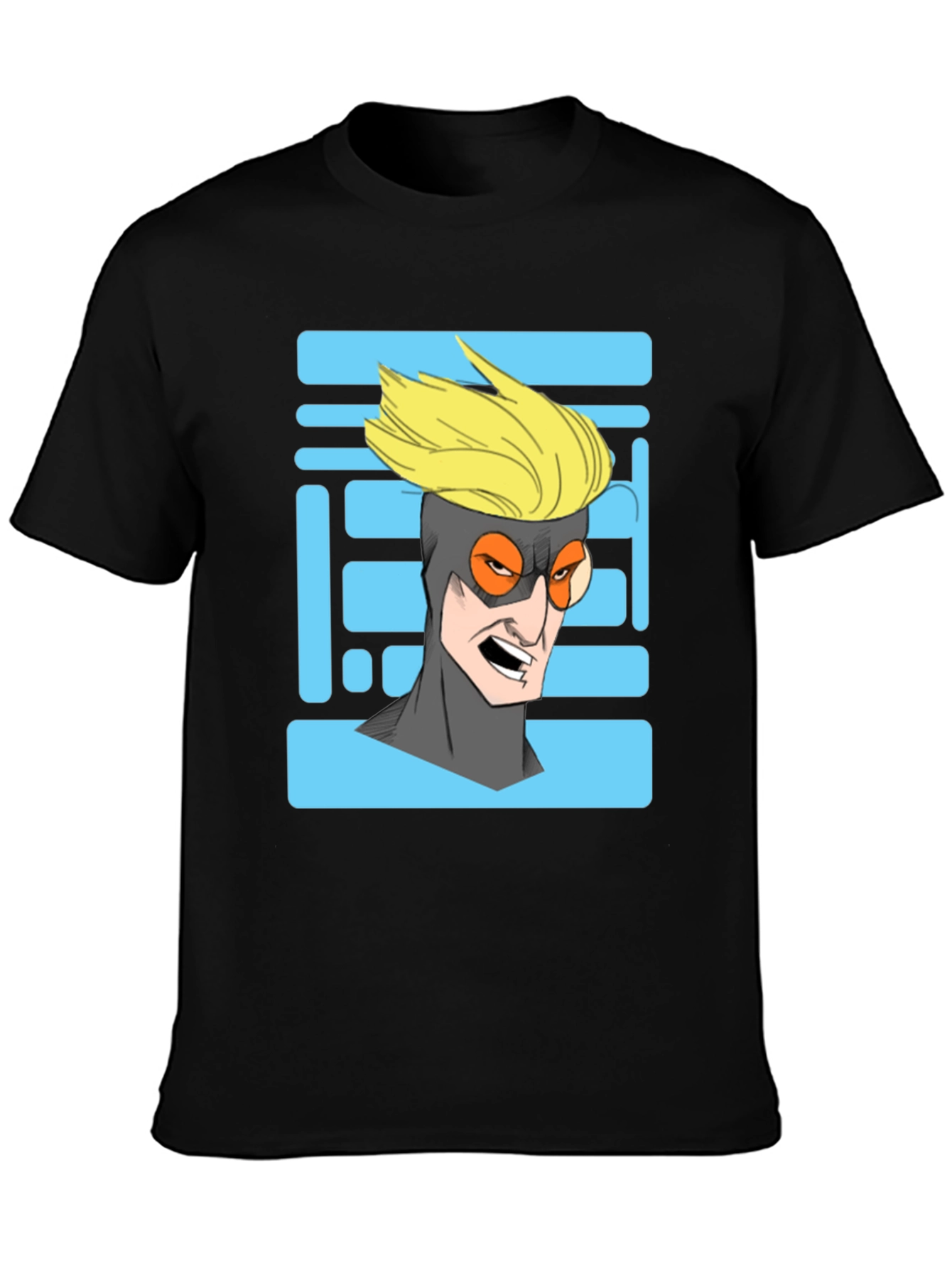 Cool Cartoon Character Graphic Print Black T-Shirt