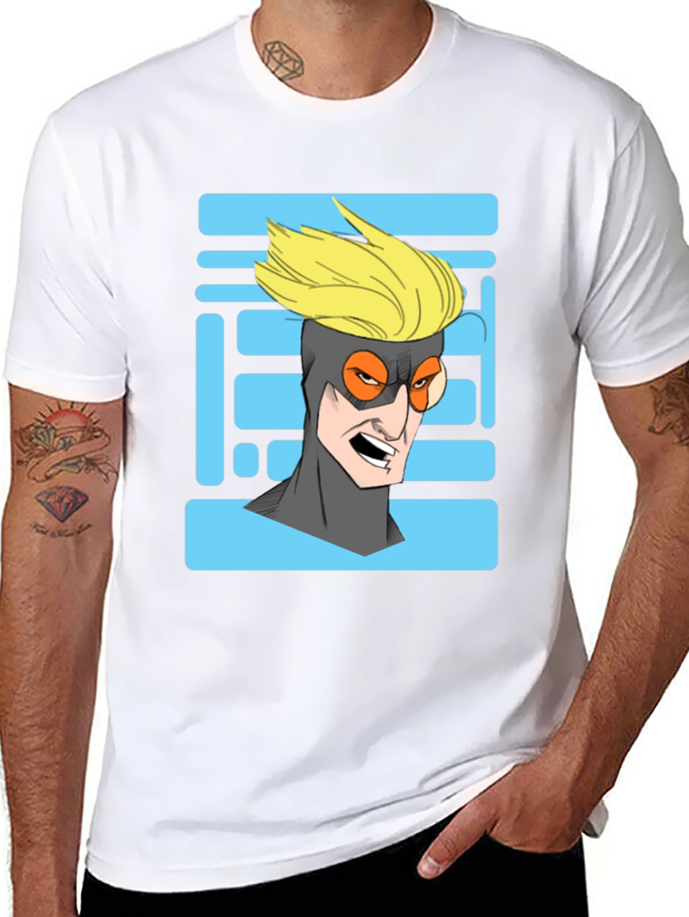 Cool Cartoon Character Graphic Print Black T-Shirt