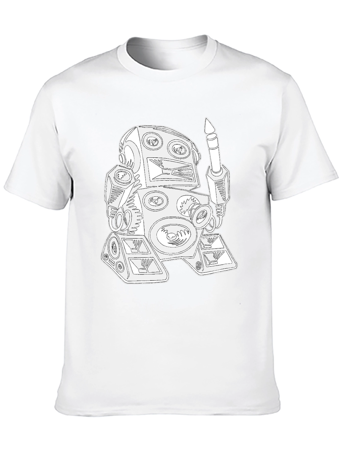 Robot DJ Black T-Shirt - Unique Graphic Tee