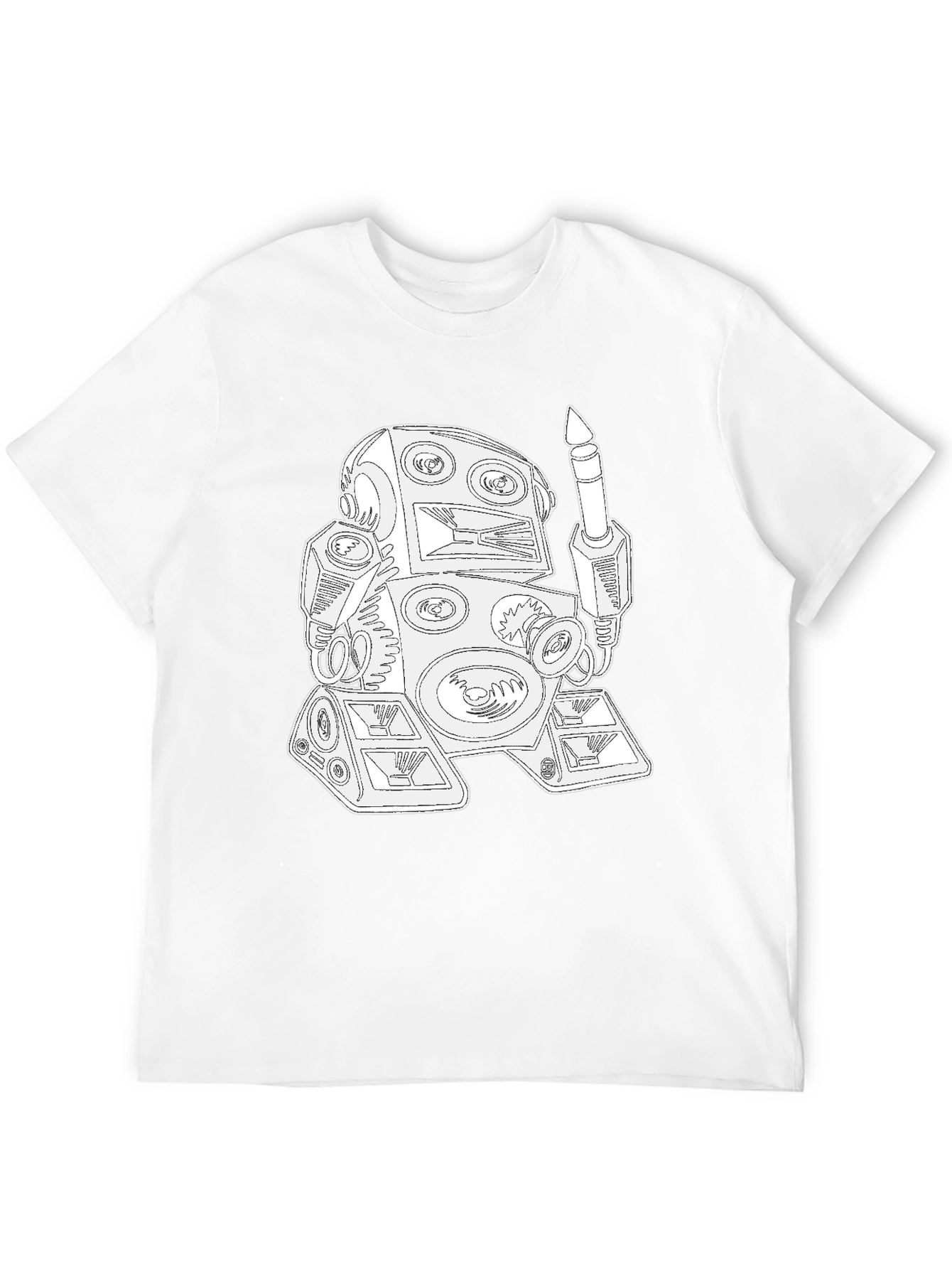 Robot DJ Black T-Shirt - Unique Graphic Tee