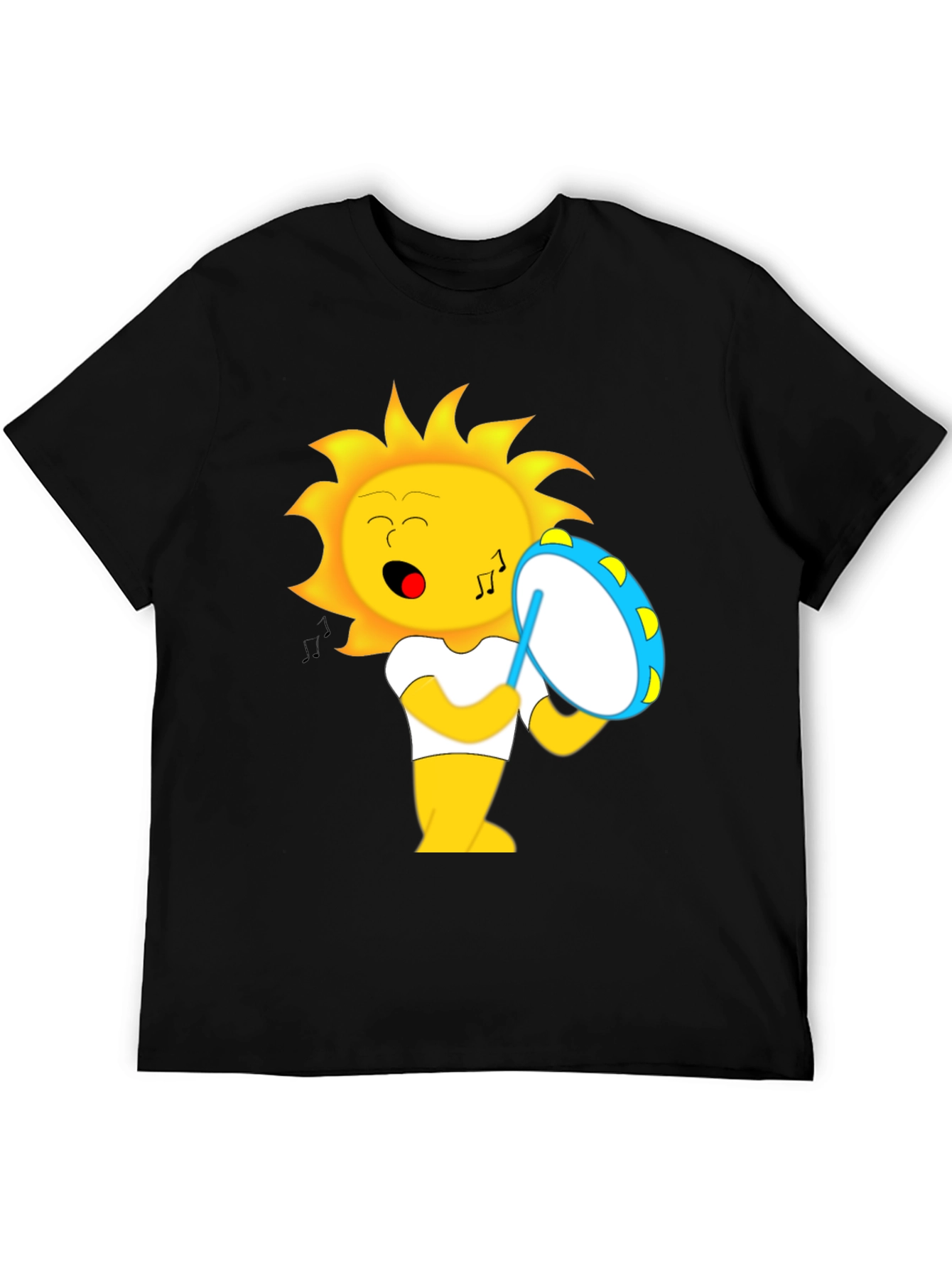 Musical Sun Graphic T-Shirt - Black