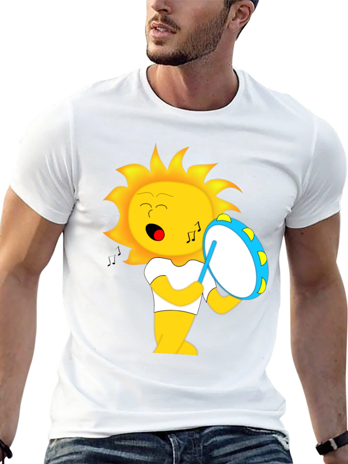 Musical Sun Graphic T-Shirt - Black