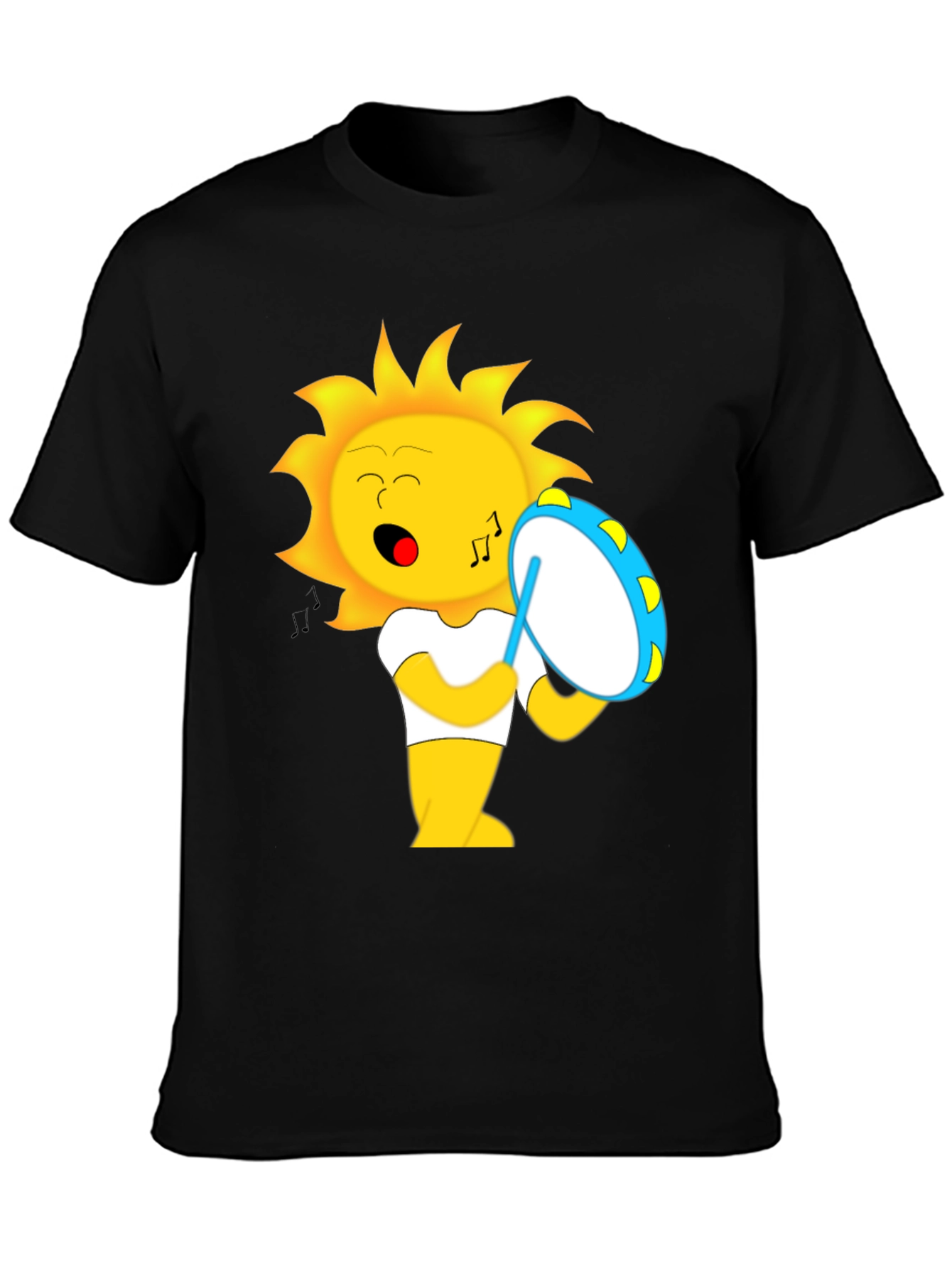Musical Sun Graphic T-Shirt - Black