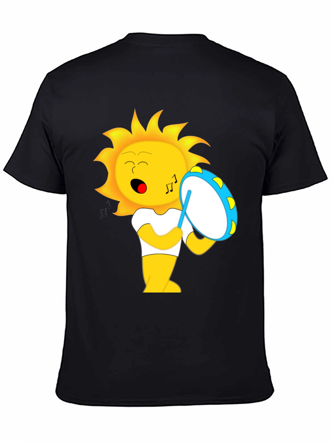 Musical Sun Graphic T-Shirt - Black