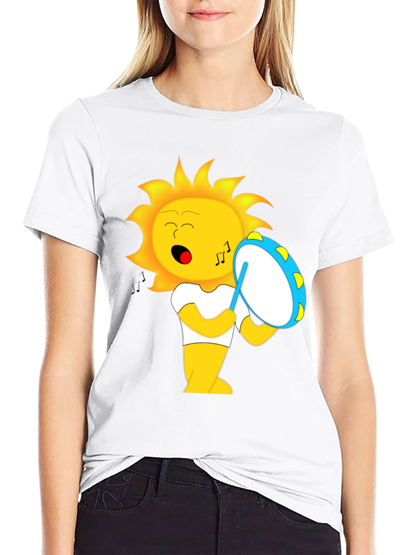 Musical Sun Graphic T-Shirt - Black