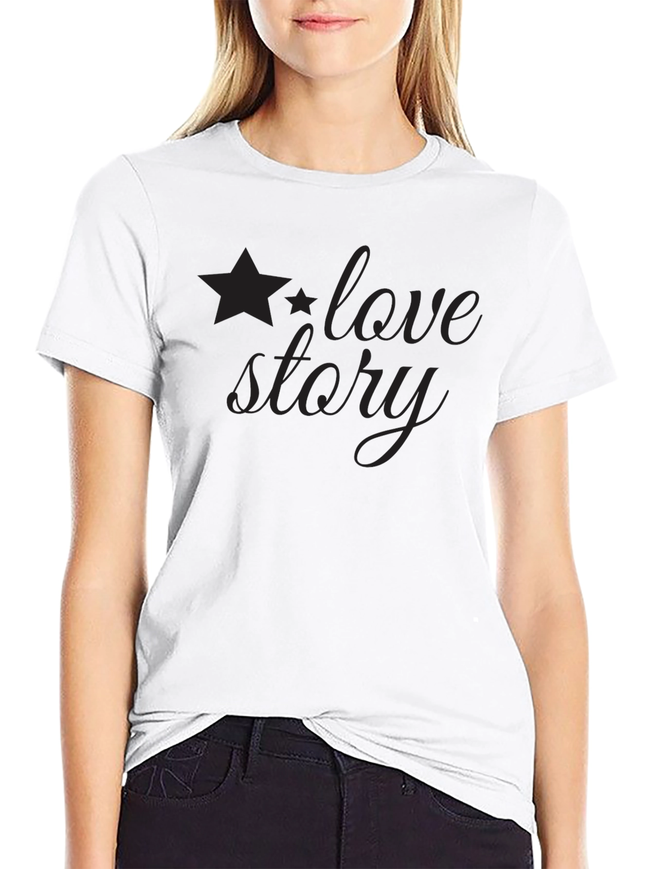 Love Story Graphic Tee - Black