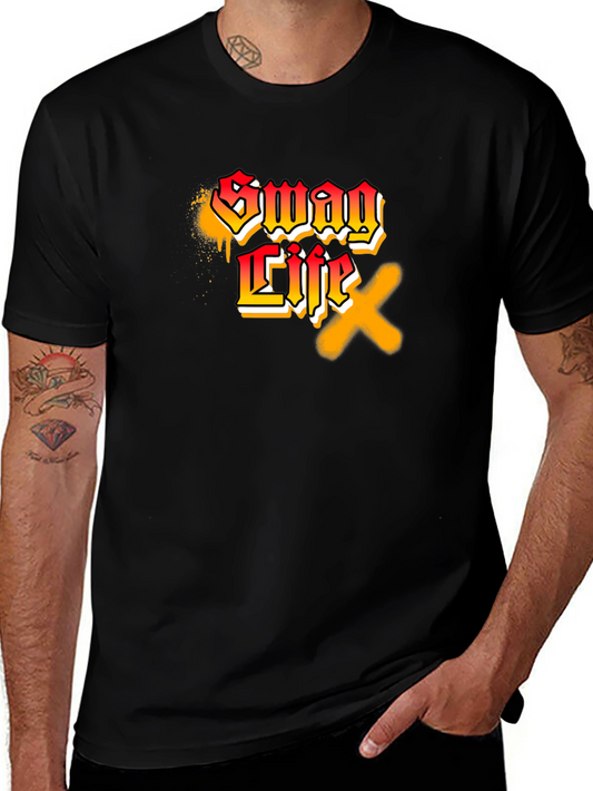 Swag Life Graphic Print Black T-Shirt