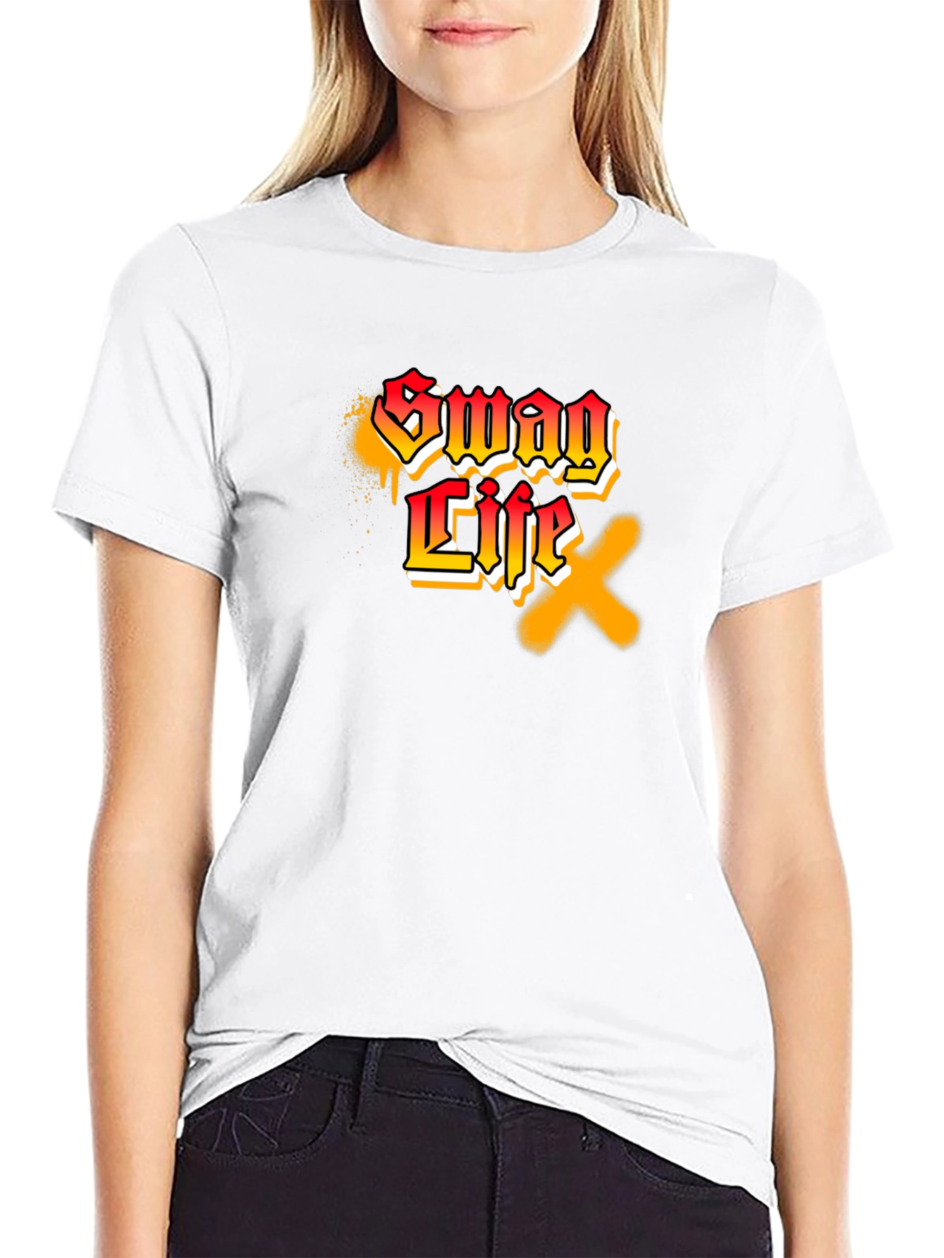 Swag Life Graphic Print Black T-Shirt