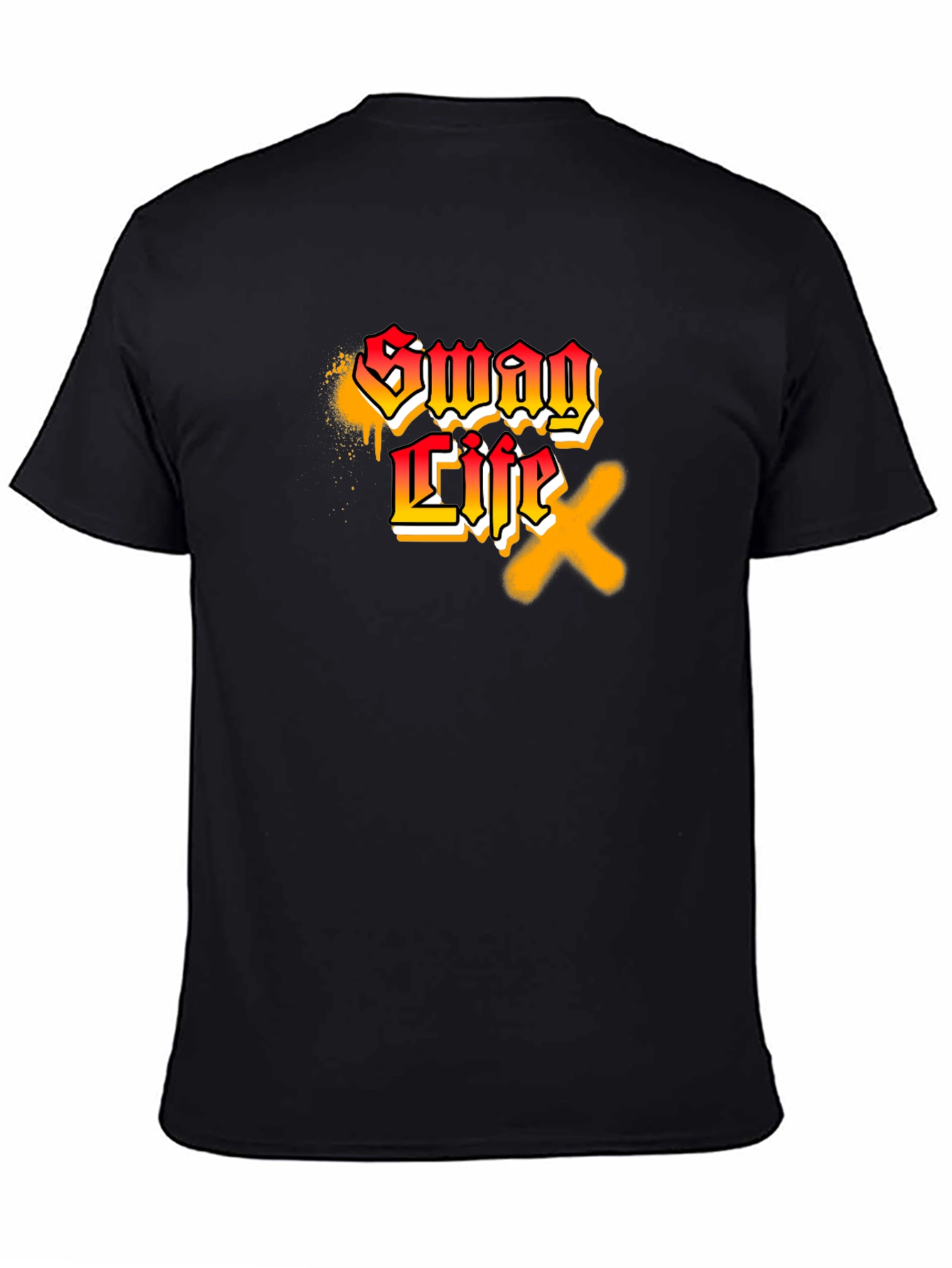 Swag Life Graphic Print Black T-Shirt
