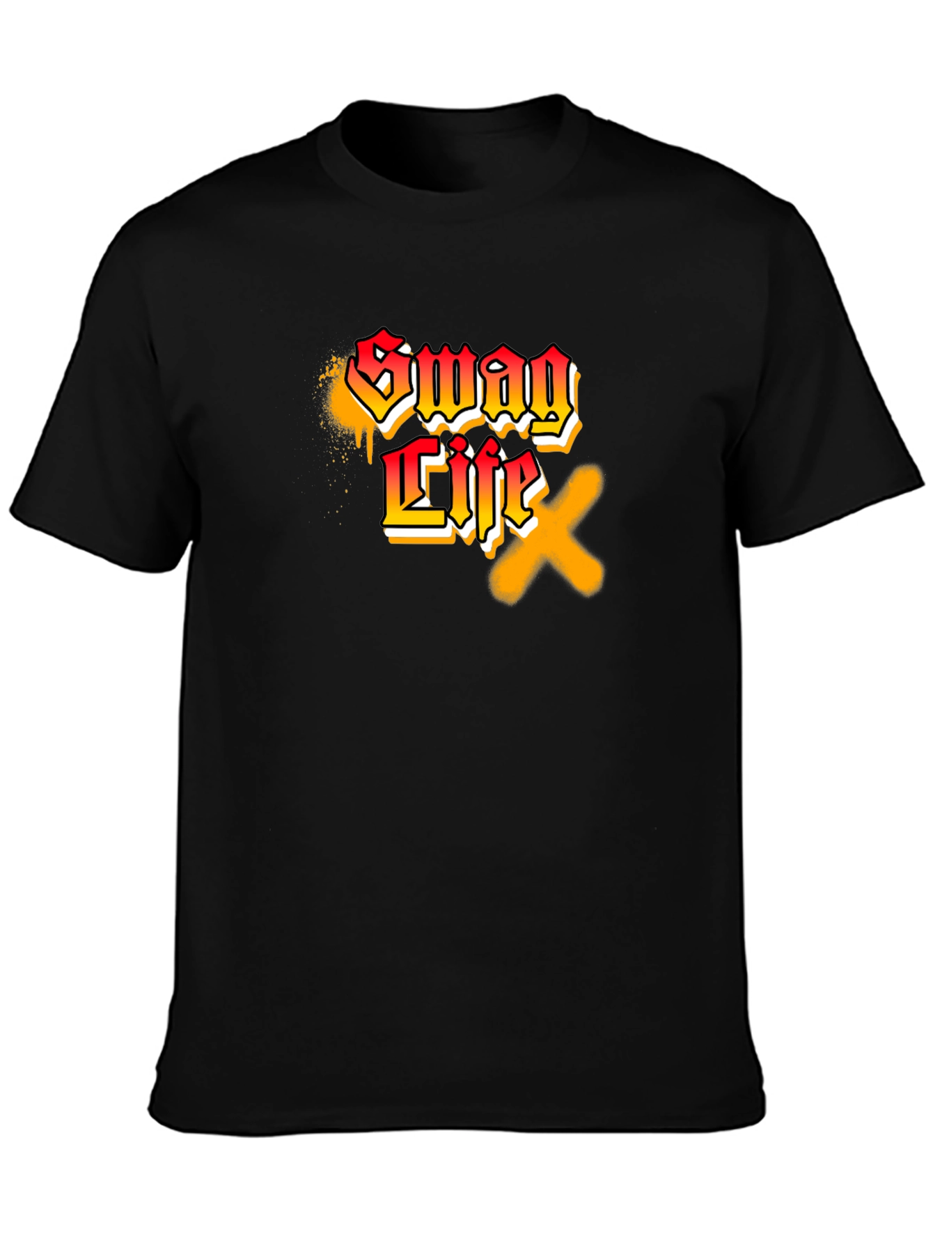 Swag Life Graphic Print Black T-Shirt