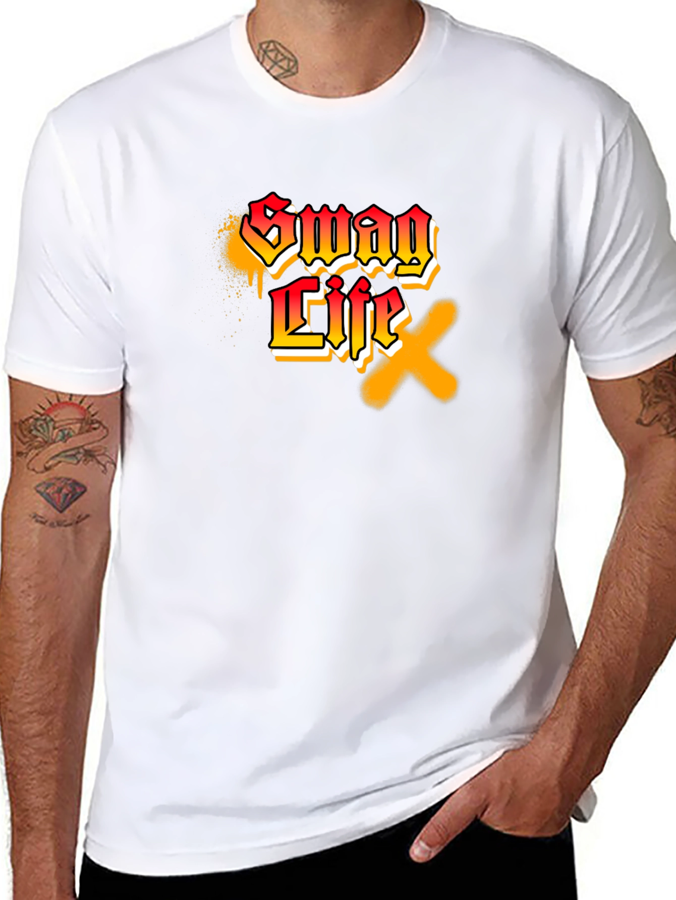 Swag Life Graphic Print Black T-Shirt