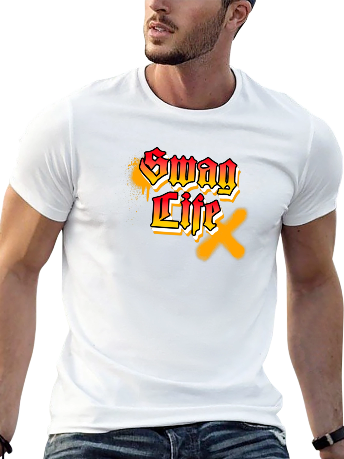 Swag Life Graphic Print Black T-Shirt