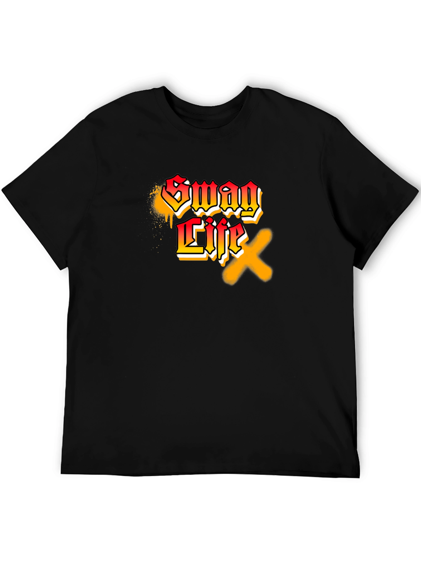 Swag Life Graphic Print Black T-Shirt