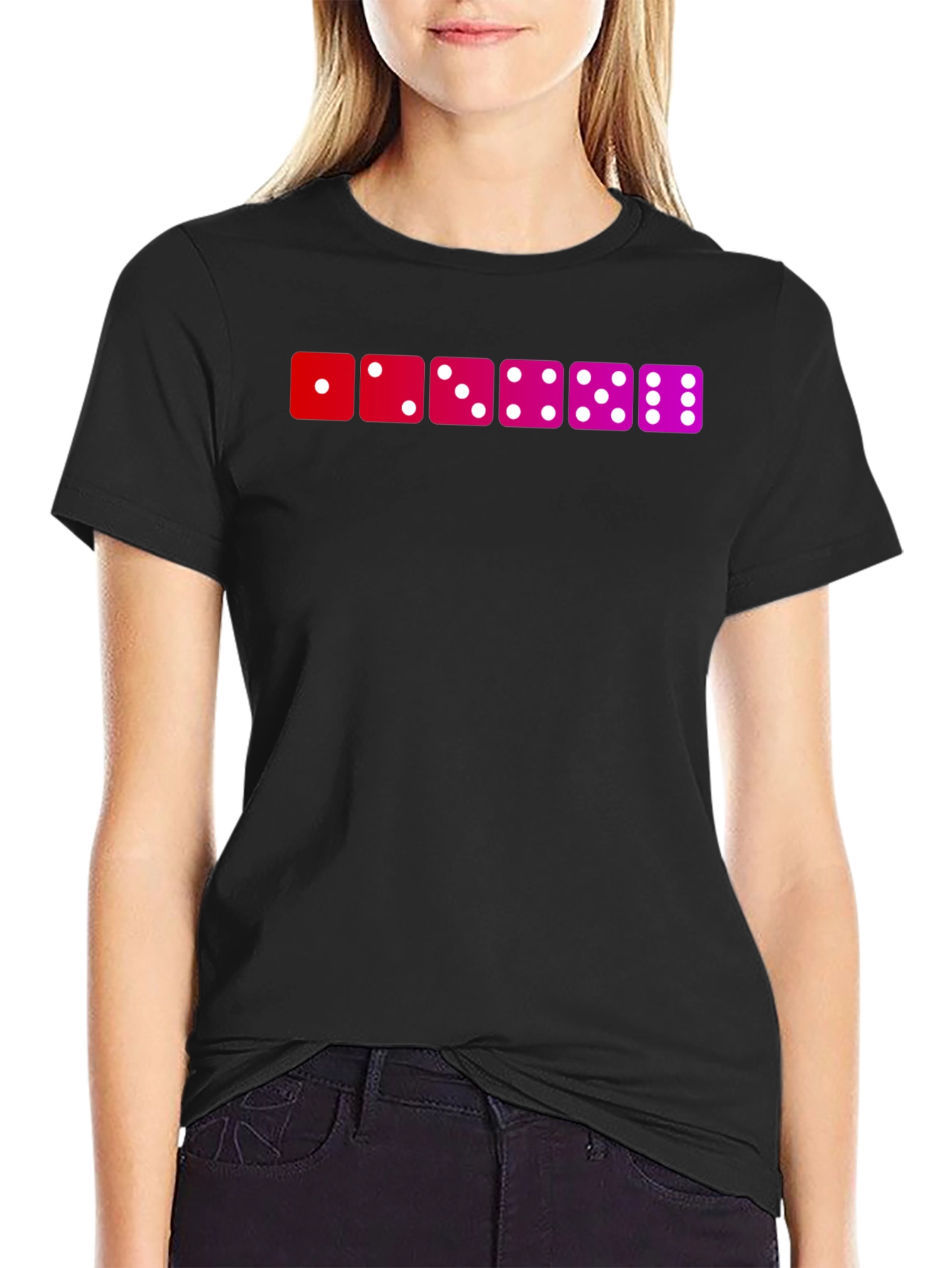 Dice Patterned Graphic T-Shirt