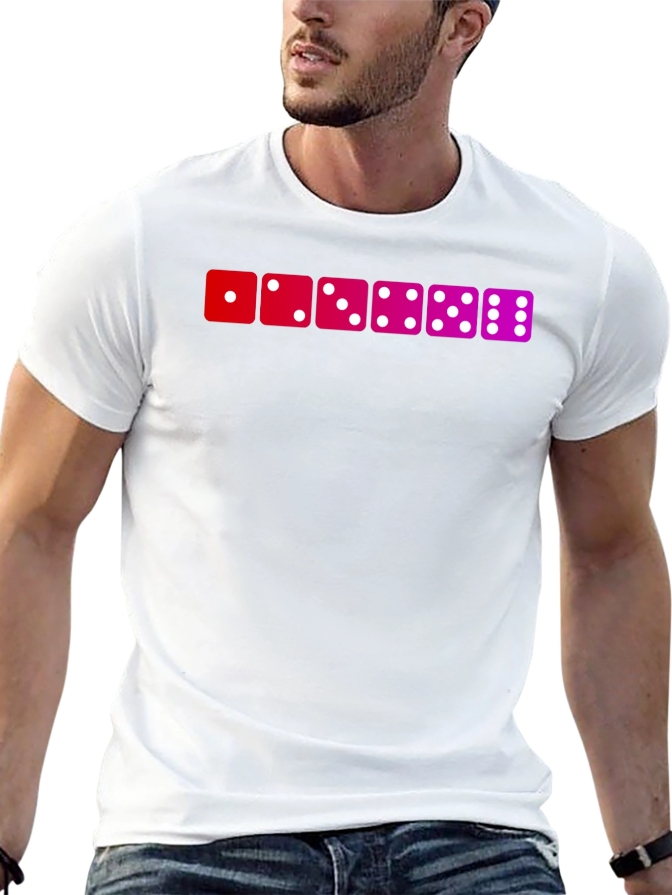 Dice Patterned Graphic T-Shirt